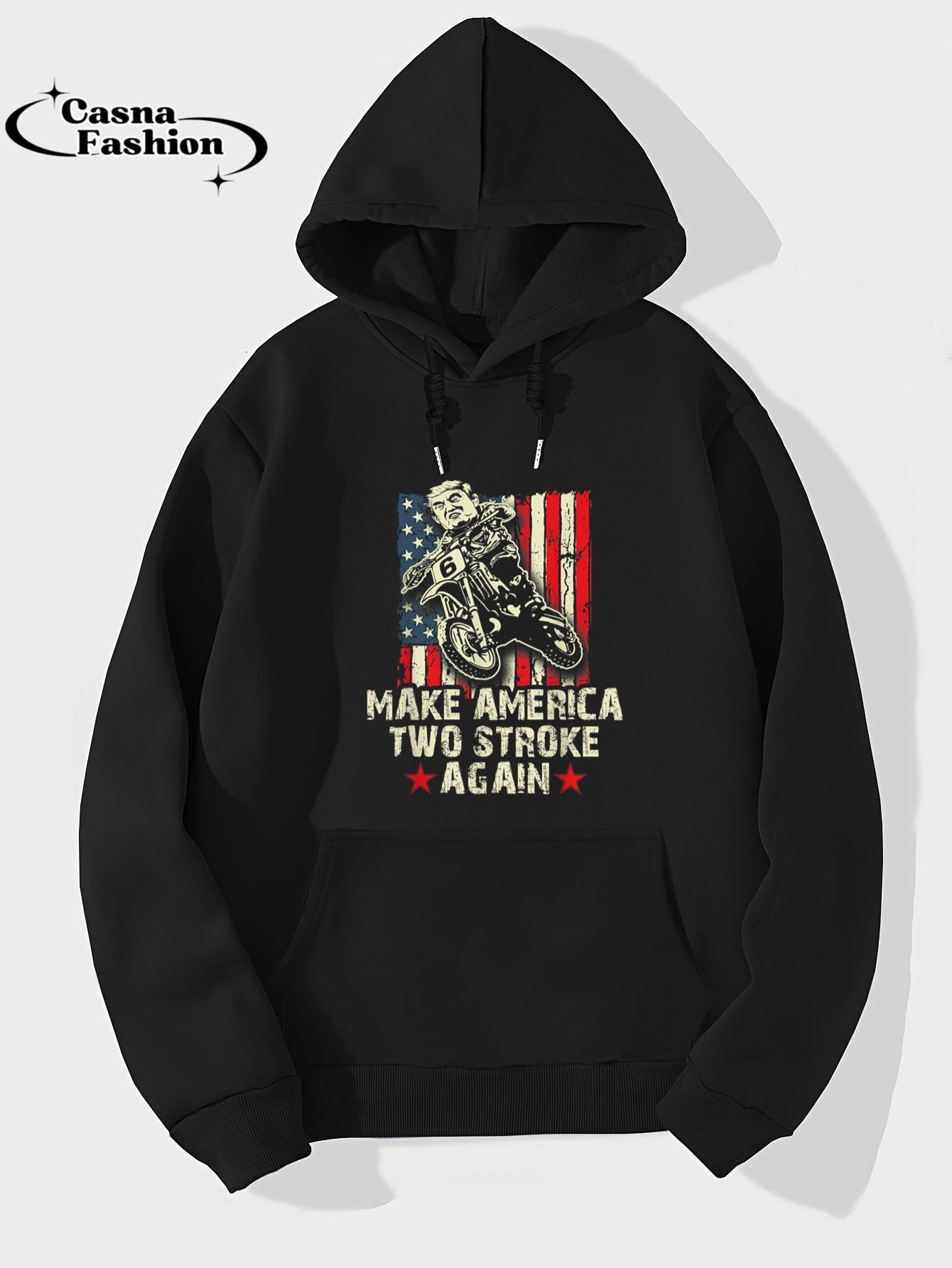 casnafashion_Hoodie_Make America Two Stroke Again shirt. Biker for Trump T-shirt_hoodie_black hoodie