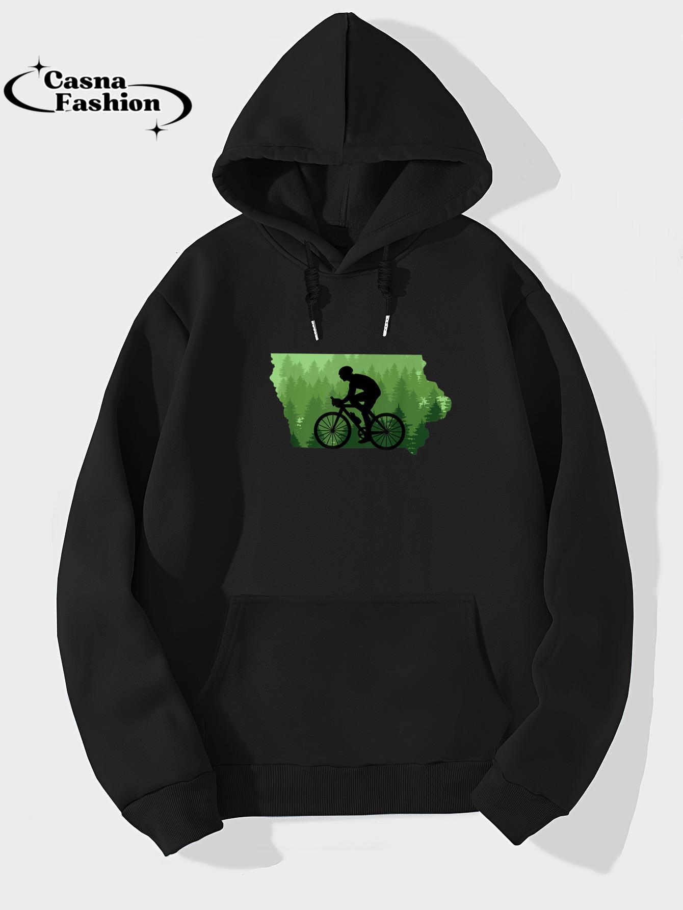 casnafashion_Hoodie_Map of Iowa Mountain Bike Rider MTB Biking Mountain Biker T-Shirt_hoodie_black hoodie