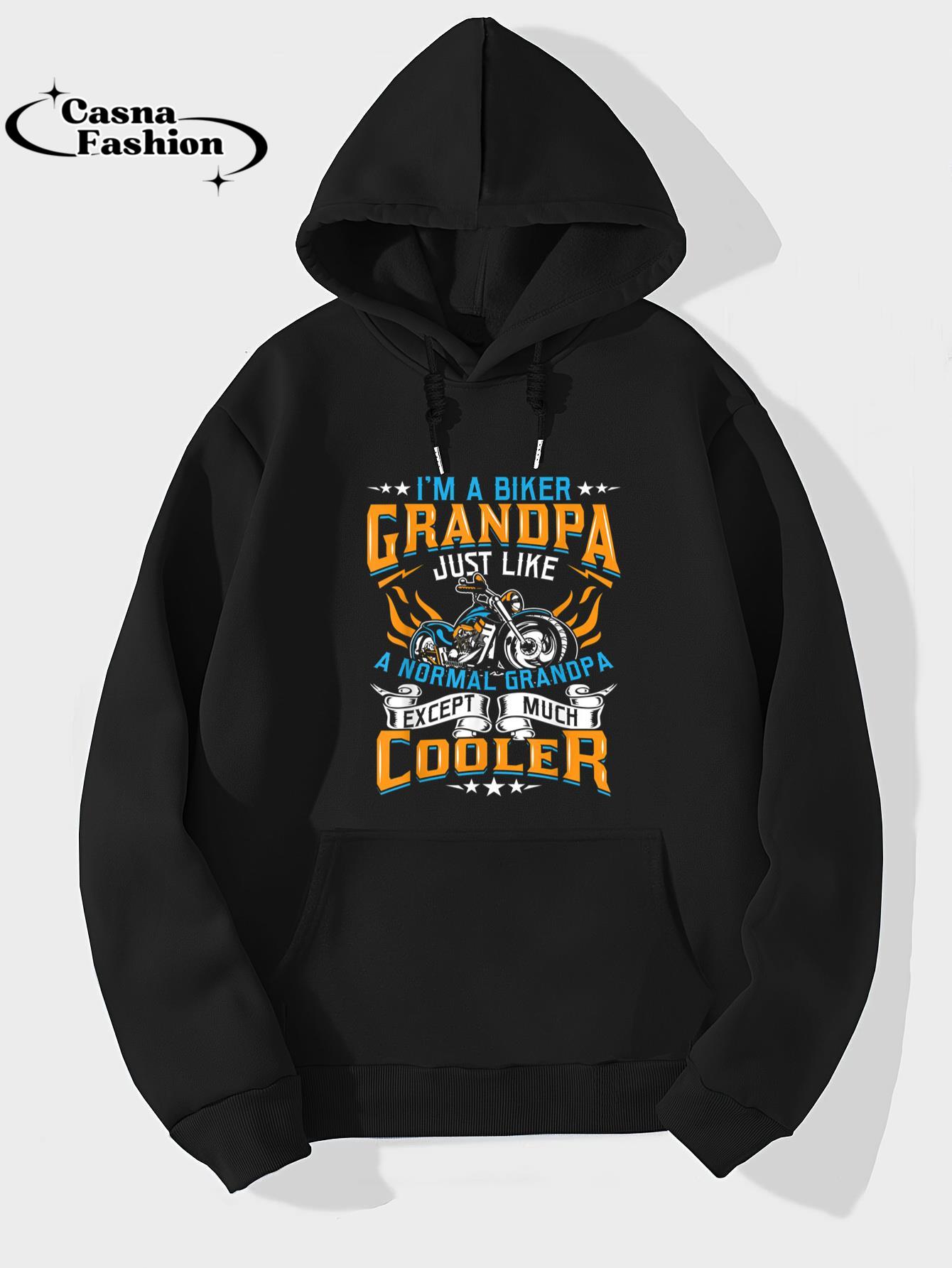 casnafashion_Hoodie_Mens Biker Grandpa Normal Except Much Cooler - Motorcyle T-Shirt_hoodie_black hoodie