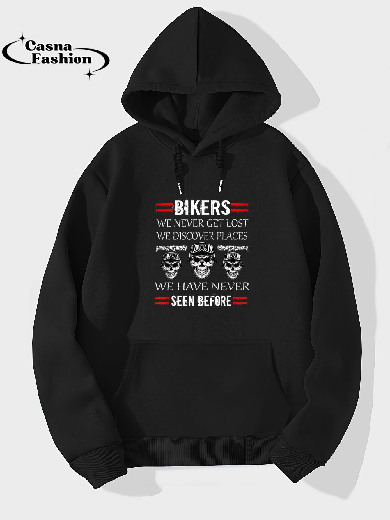 casnafashion_Hoodie_Mens Biker Never Get Lost We Discover Places Motorcycle Motorbike T-Shirt_hoodie_black hoodie