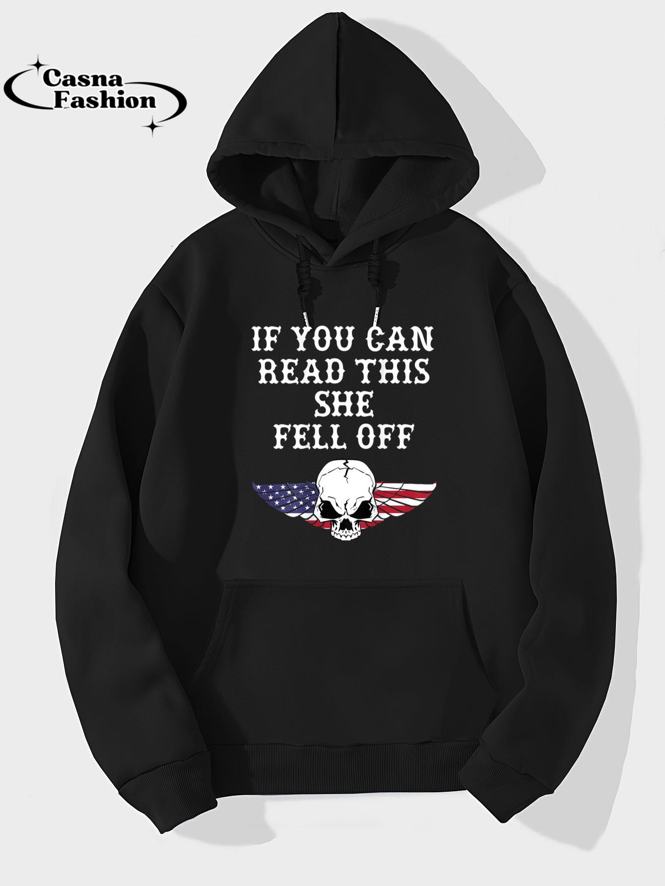 casnafashion_Hoodie_Mens If You Can Read This She Fell Off Tshirt - on back_hoodie_black hoodie