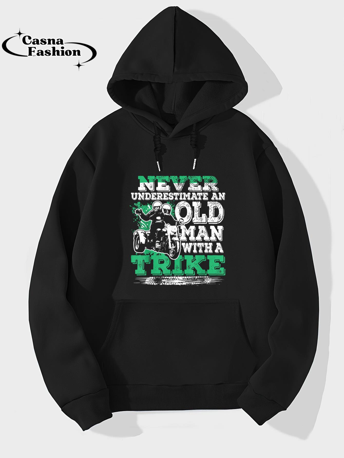 casnafashion_Hoodie_Mens Never Underestimate An Old Man With A Trike Cool Trike Rider T-Shirt_hoodie_black hoodie