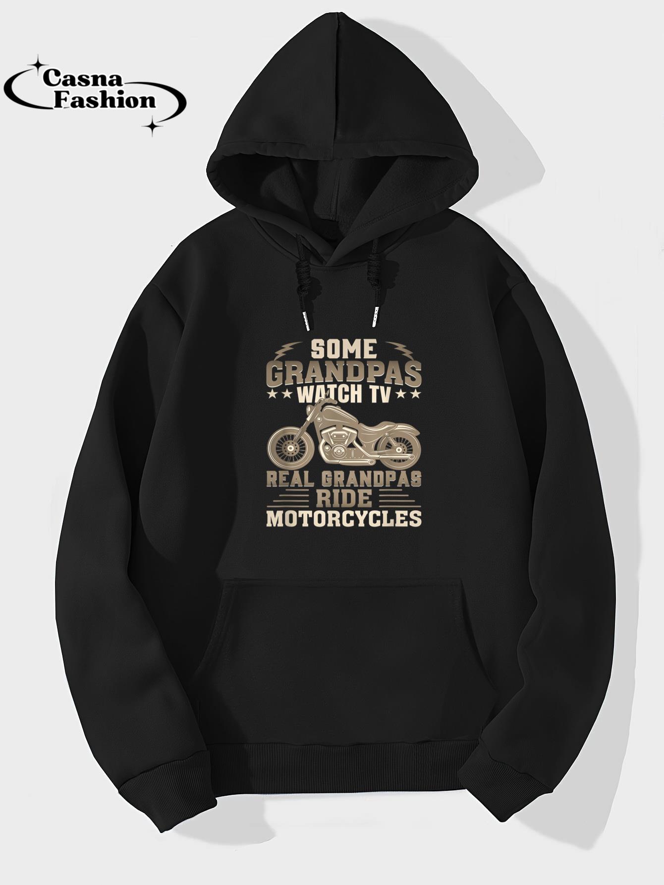 casnafashion_Hoodie_Mens Some Grandpas Watch TV Real Grandpas Ride Motorcycles T-Shirt_hoodie_black hoodie