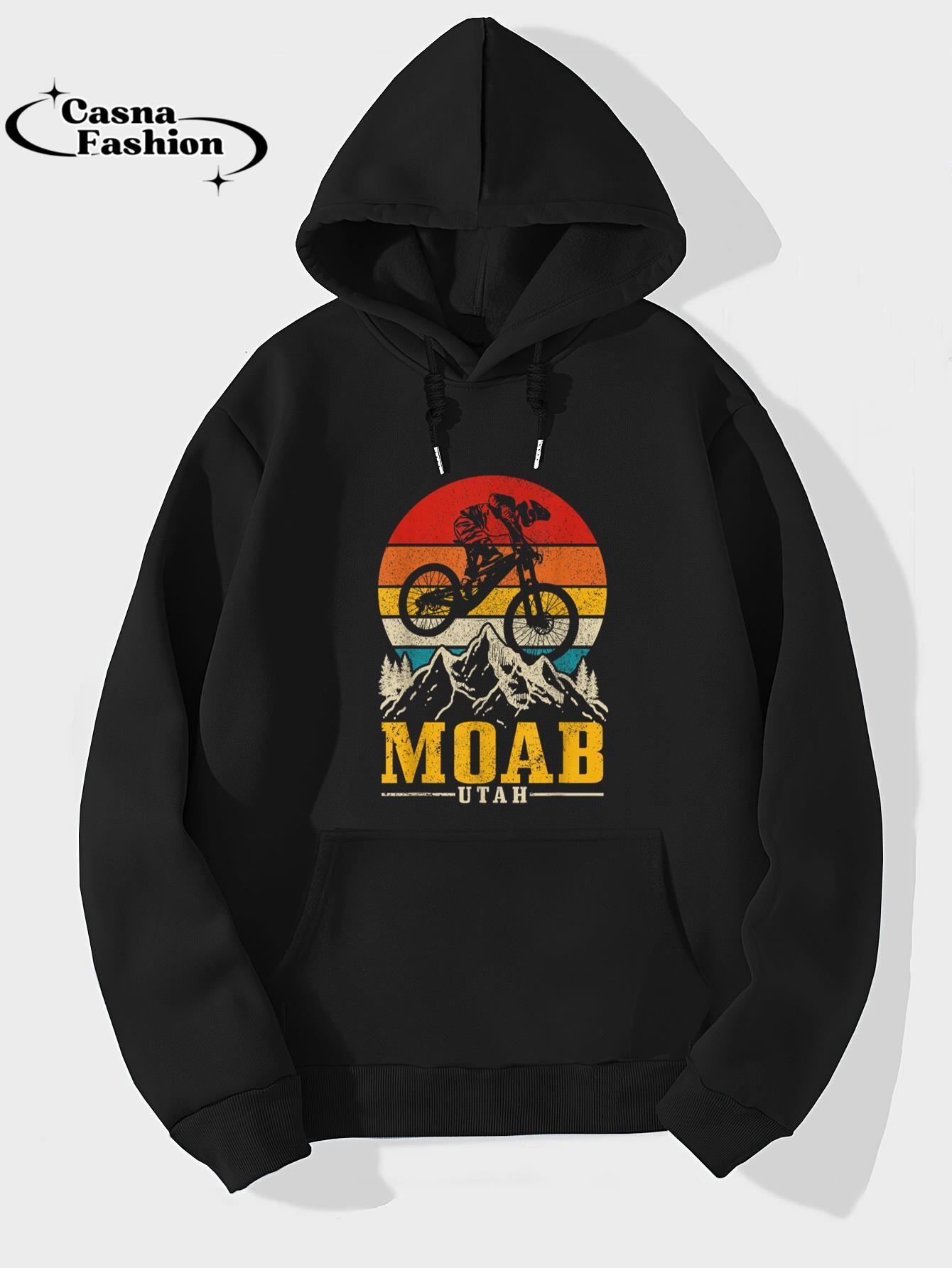 casnafashion_Hoodie_Moab Vintage Mountain Bike Utah MTB Downhill Biking Biker T-Shirt_hoodie_black hoodie