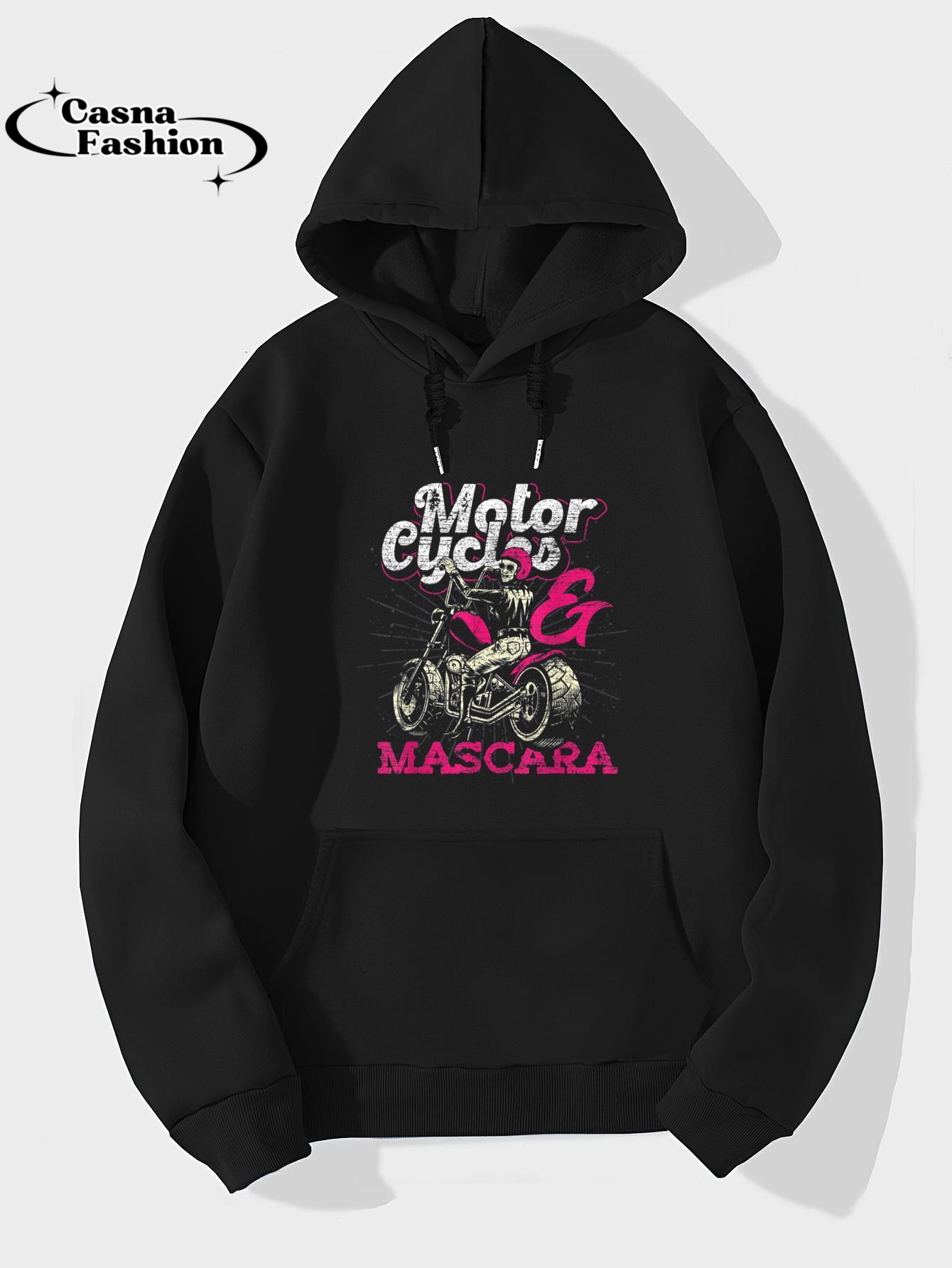 casnafashion_Hoodie_Moto Rider Women Girls Gift Motorcycles And Mascara Biker T-Shirt_hoodie_black hoodie