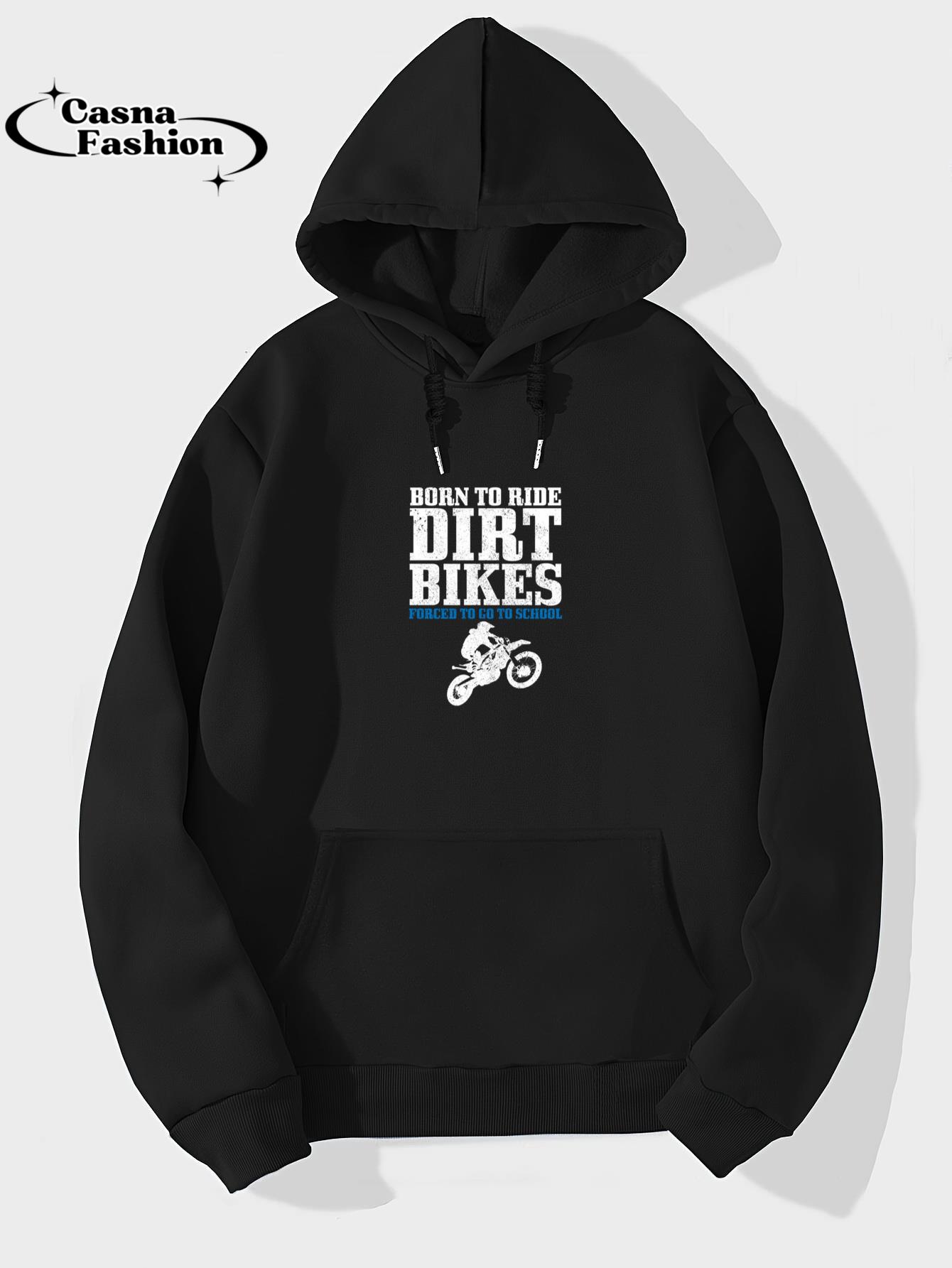 casnafashion_Hoodie_Motocross Forced To Go To School Funny MX Biker Dirt Bike Pullover Hoodie_hoodie_black hoodie