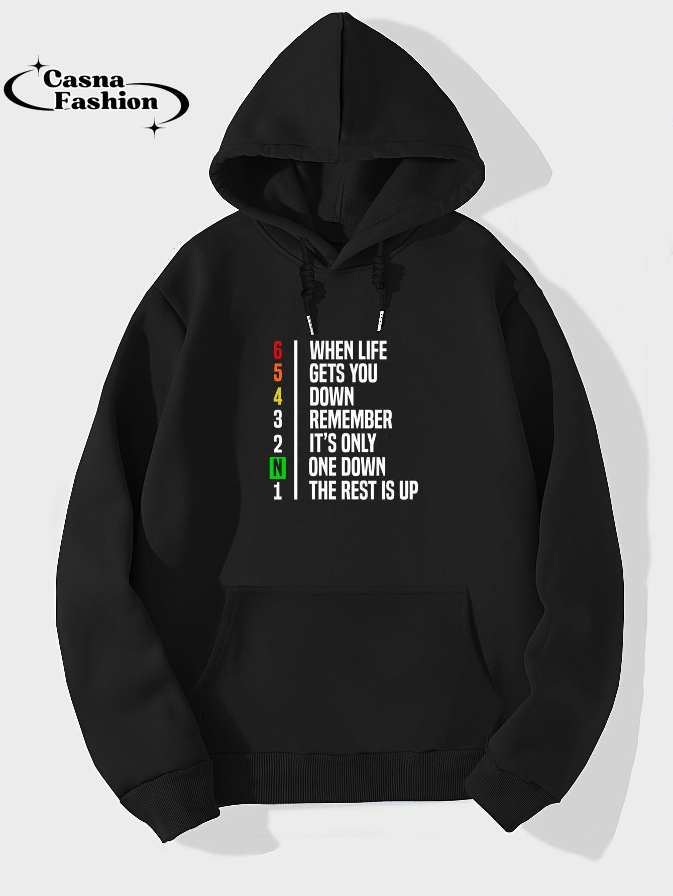 casnafashion_Hoodie_Motorbike Motorcycle Gears T-shirt When Life Gets You Down Pullover Hoodie_hoodie_black hoodie