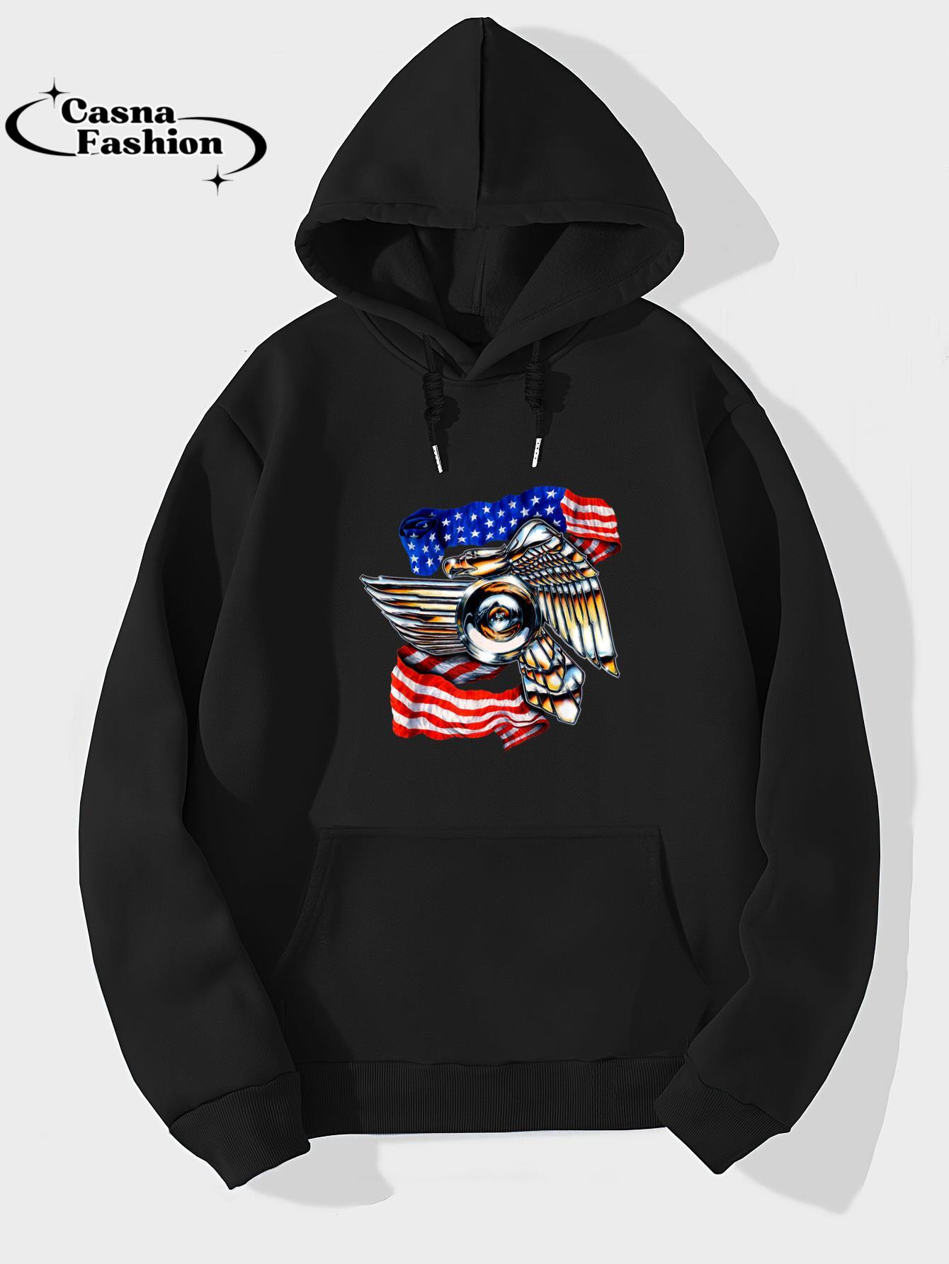 casnafashion_Hoodie_Motorcycle Biker Eagle Emblem american flag tee 4th of July T-Shirt_hoodie_black hoodie