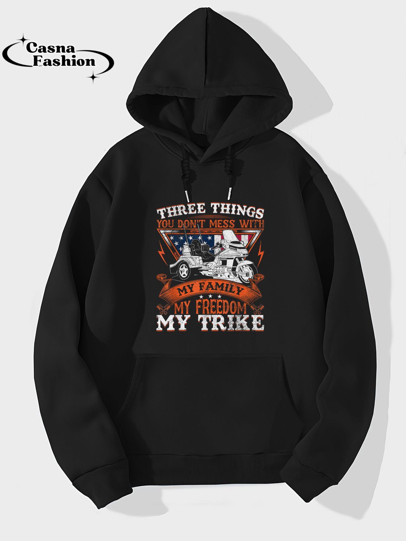 casnafashion_Hoodie_Motorcycle Trike Three Wheels American Flag Biker Rules T-Shirt_hoodie_black hoodie