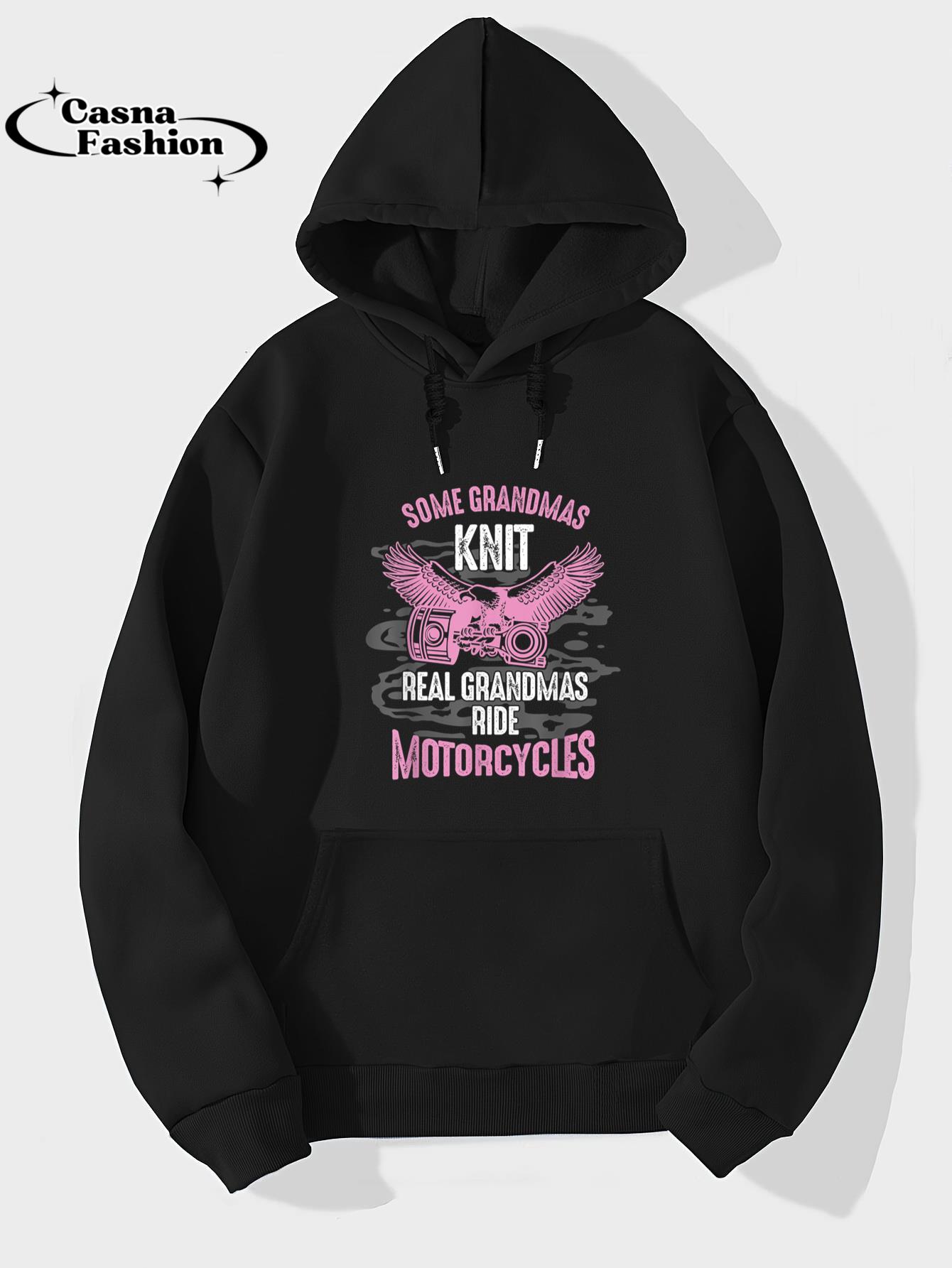 casnafashion_Hoodie_Motorcyclist Grandmother Motorist Motorcycle Biker Grandma T-Shirt_hoodie_black hoodie