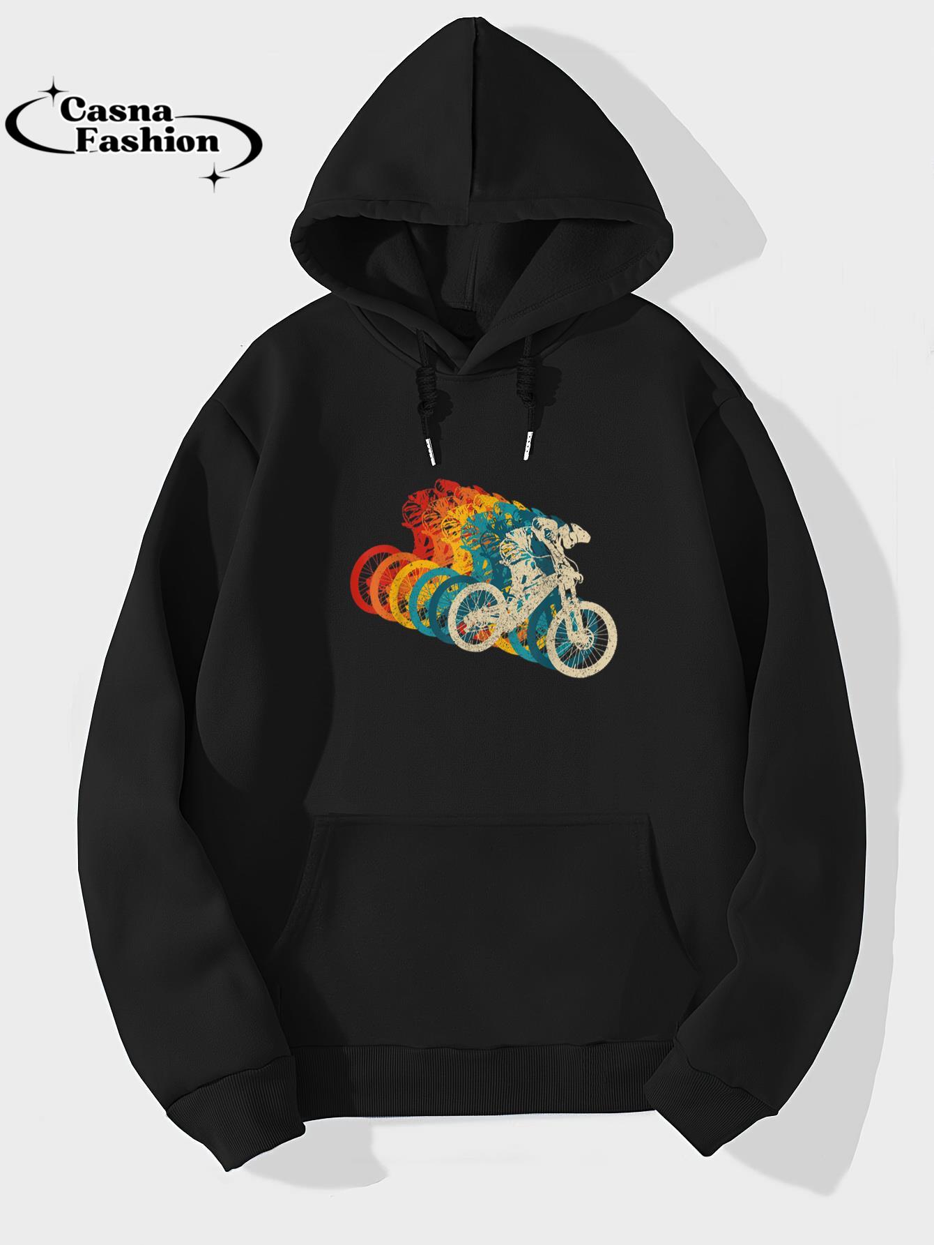 casnafashion_Hoodie_Mountain Bike Downhill MTB Biking Vintage Biker Gift Men T-Shirt_hoodie_black hoodie