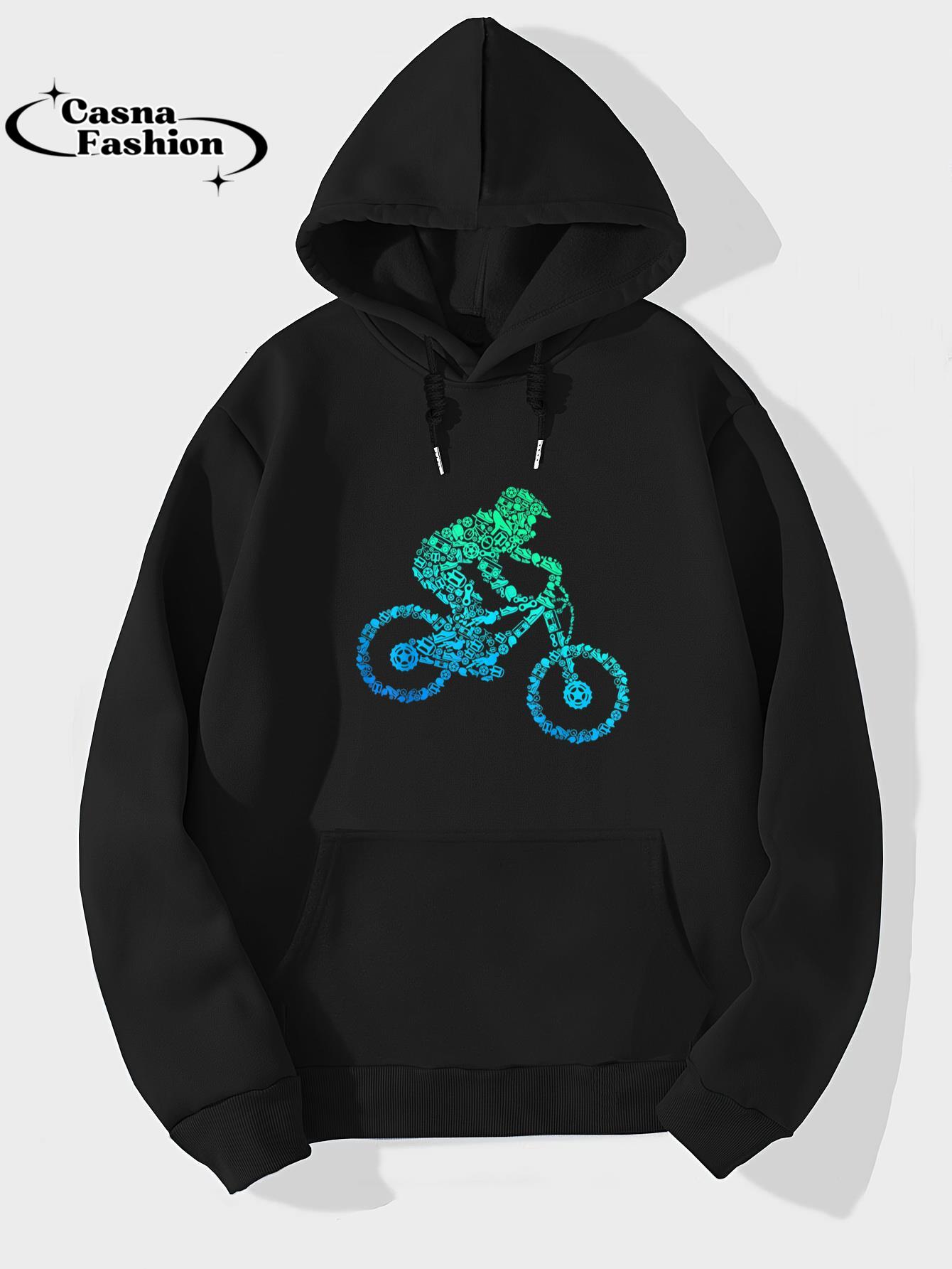 casnafashion_Hoodie_Mountain Bike MTB Downhill Biking Cycling Biker Kids Boys T-Shirt_hoodie_black hoodie