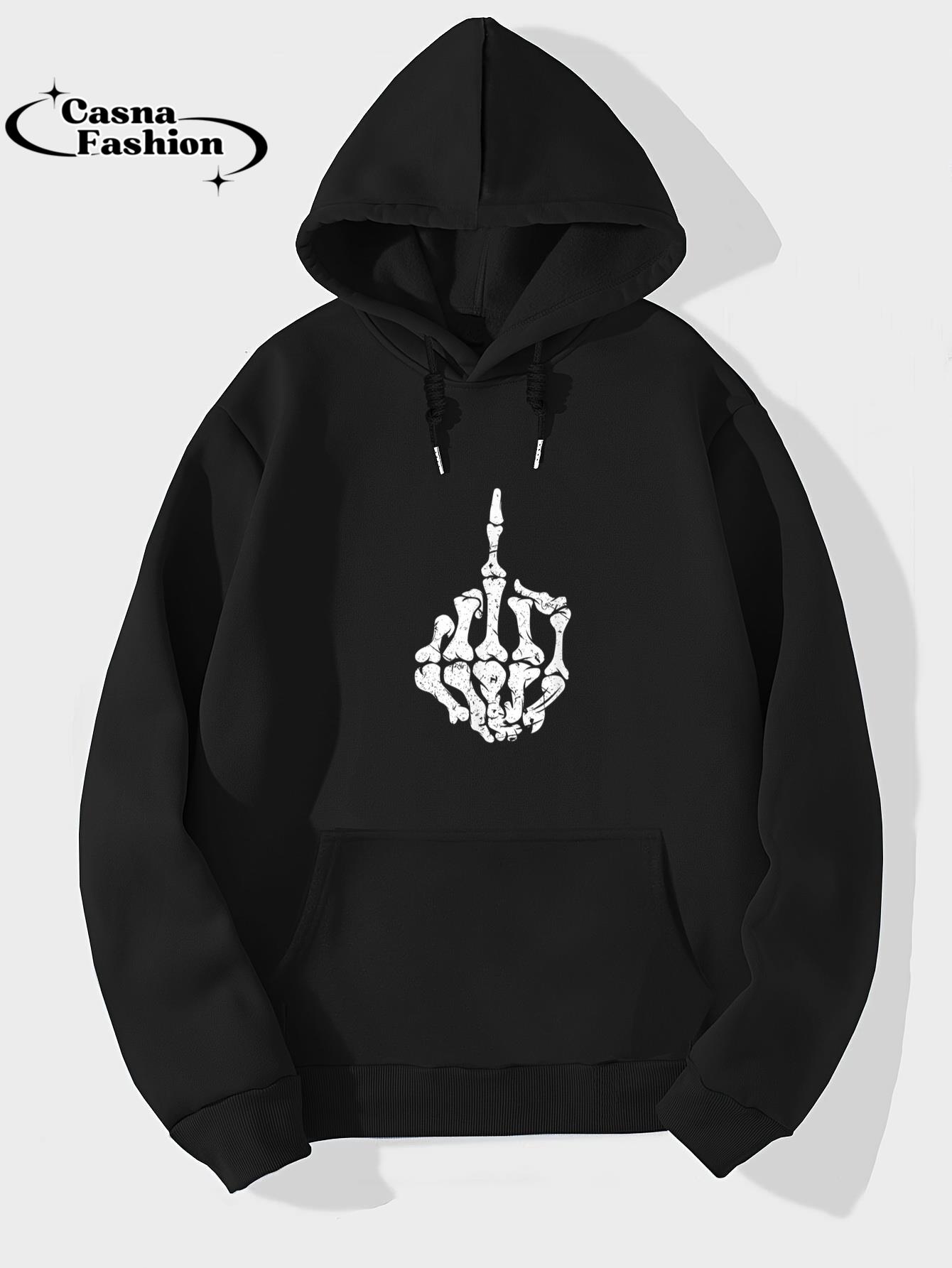 casnafashion_Hoodie_Offensive Biker Middle Finger Skull T-Shirt_hoodie_black hoodie