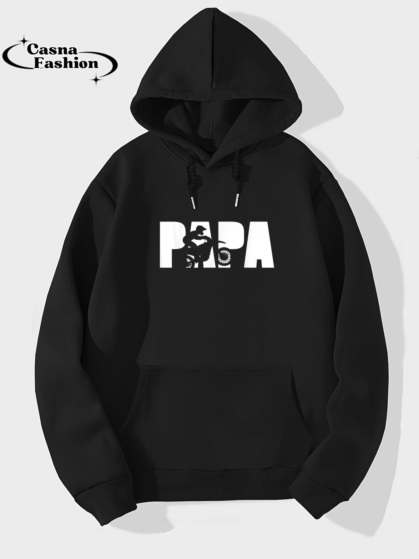 casnafashion_Hoodie_Papa Father Dad Dirt Bike Riding Motocross Biker T-Shirt_hoodie_black hoodie