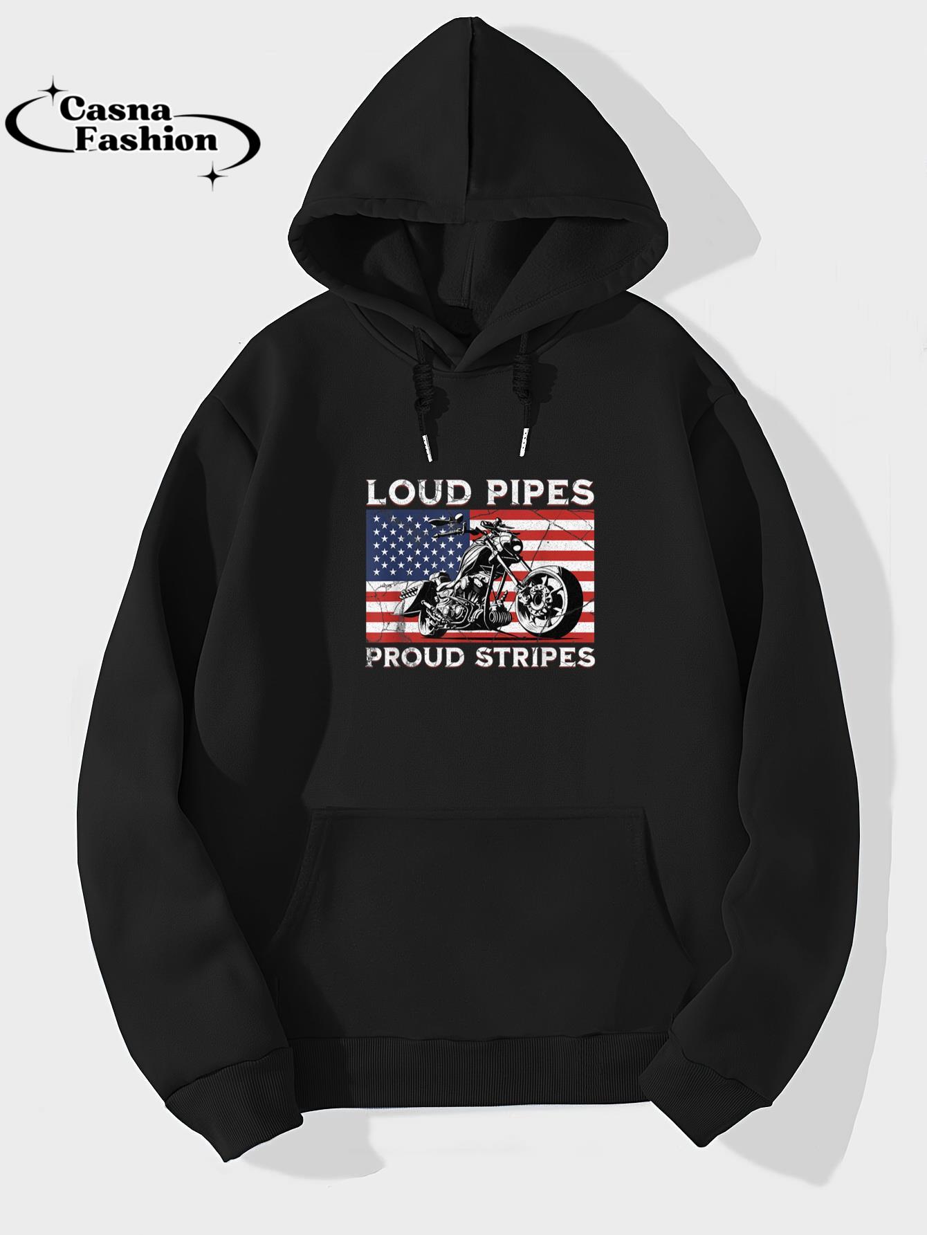 casnafashion_Hoodie_Patriotic Old Biker American US Flag Vintage Motorcycle T-Shirt_hoodie_black hoodie