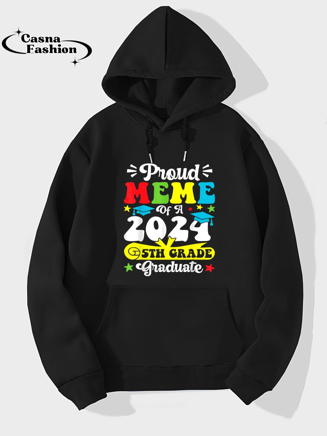 casnafashion_Hoodie_Proud Meme Of A Class of 2024 5th Grade Graduate T-Shirt_hoodie_black hoodie