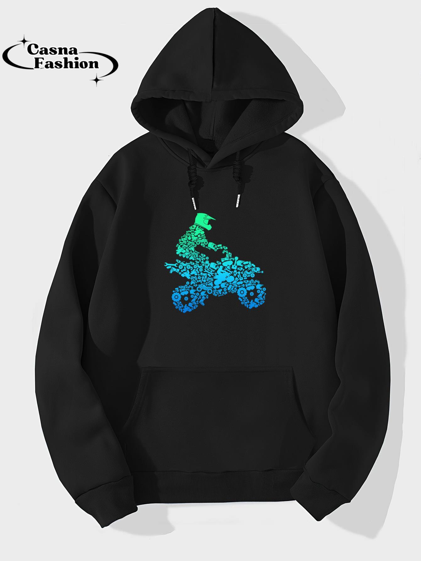 casnafashion_Hoodie_Quad Biker ATV 4 Wheeler Funny Quad Gift for Men and Boys Pullover Hoodie_hoodie_black hoodie