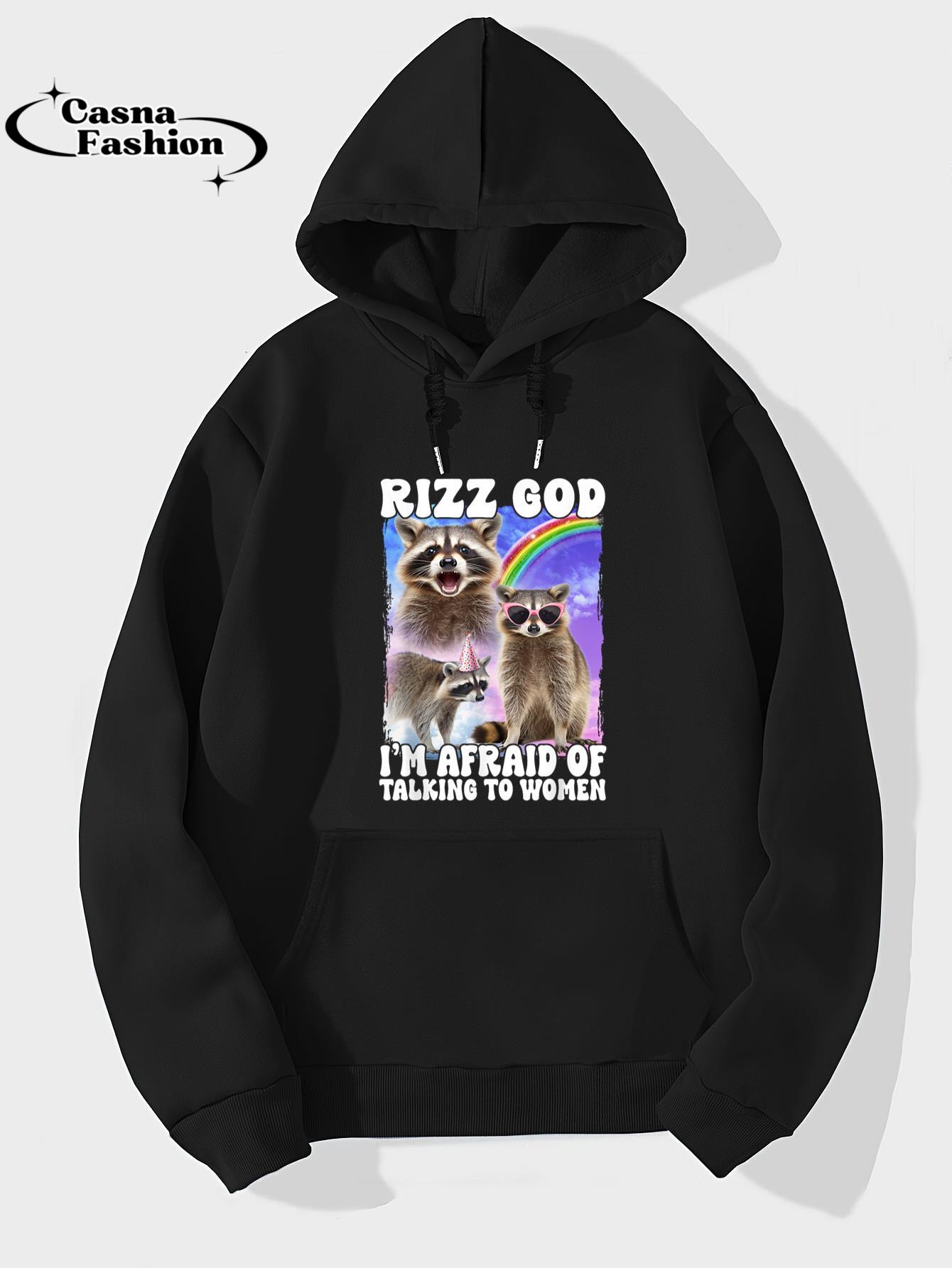 casnafashion_Hoodie_Rizz God I'm Afraid Of Talking To Women T-Shirt_hoodie_black hoodie