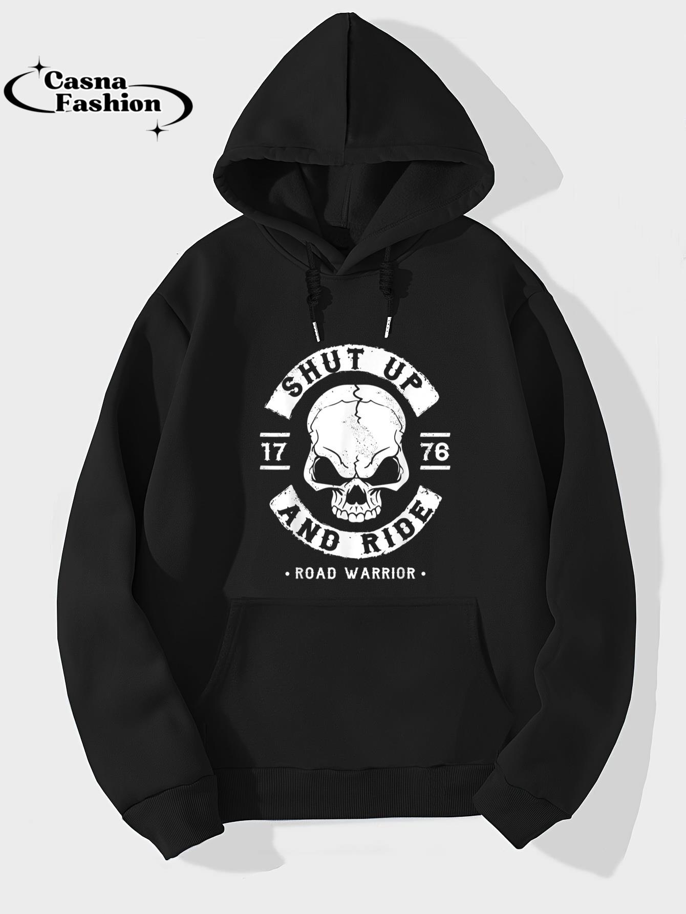 casnafashion_Hoodie_SHUT UP AND RIDE, BIKER TSHIRT, MOTORCYCLE SHIRT_hoodie_black hoodie