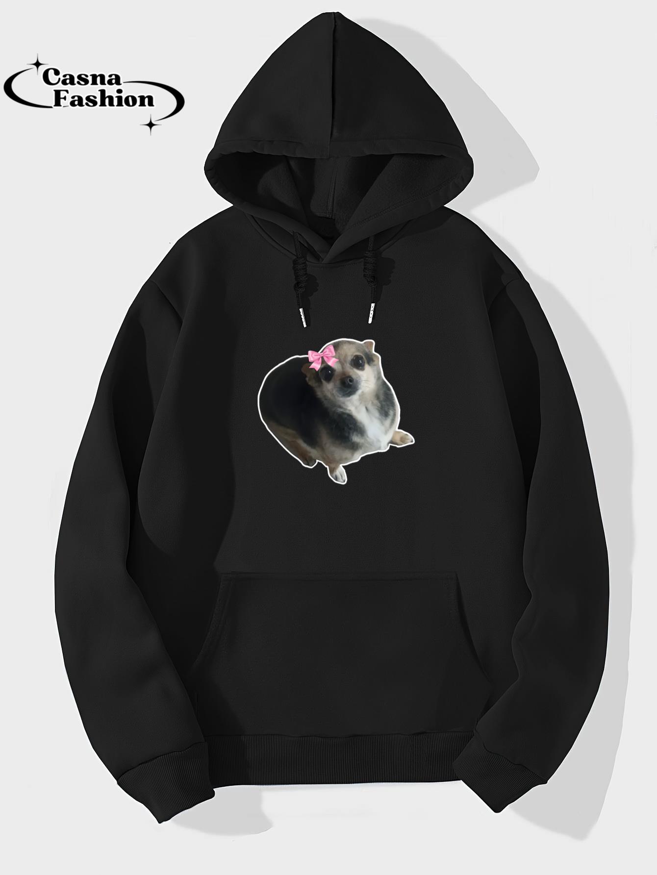 casnafashion_Hoodie_Sad Hamster Meme Sad Chihuahua Meme Funny Sad Dog Pullover Hoodie_hoodie_black hoodie