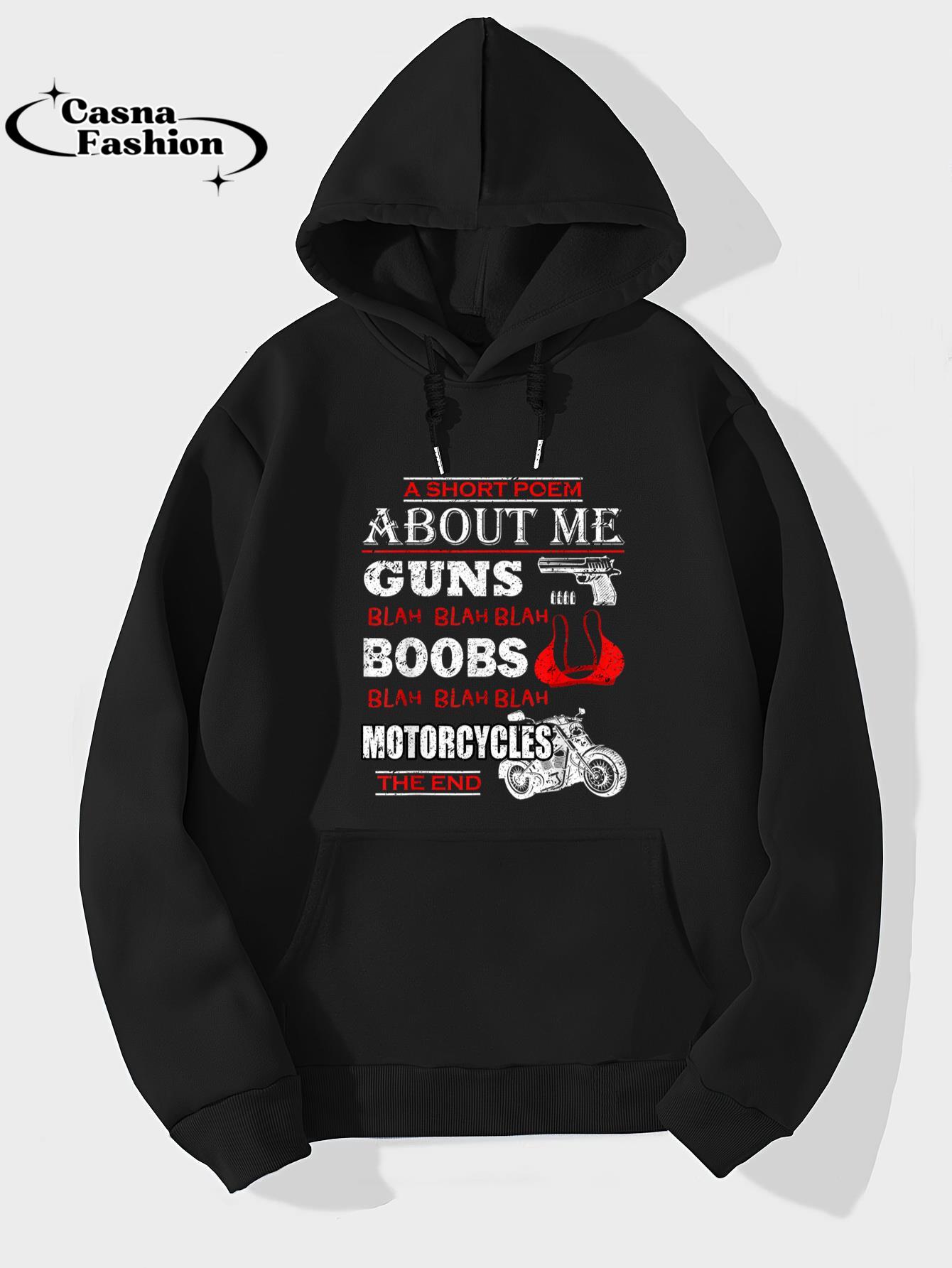 casnafashion_Hoodie_Short Poem About Me Guns Boobs Funny Motorcycles Cycling T-Shirt_hoodie_black hoodie