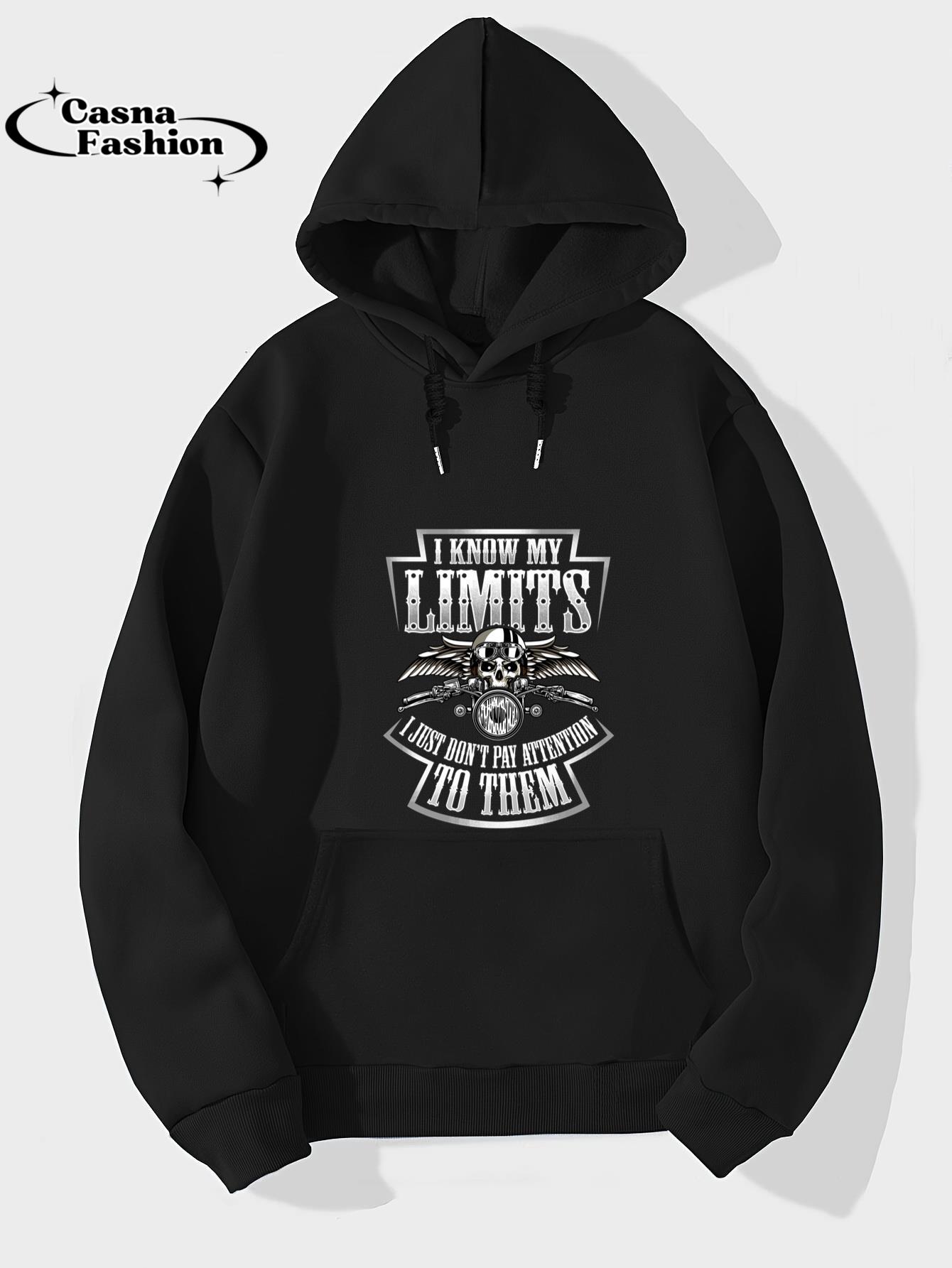 casnafashion_Hoodie_Skull Biker I Know My Limits Motorcycle Rider Back Print Pullover Hoodie_hoodie_black hoodie