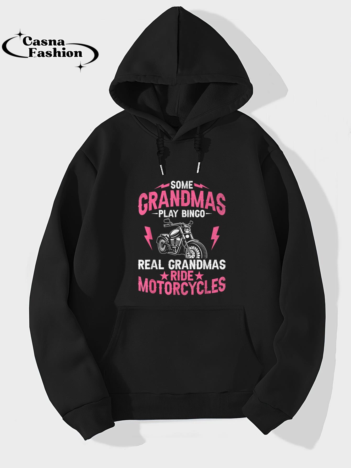 casnafashion_Hoodie_Some Grandmas Play Bingo Real Grandmas Ride Motorcycles T-Shirt_hoodie_black hoodie