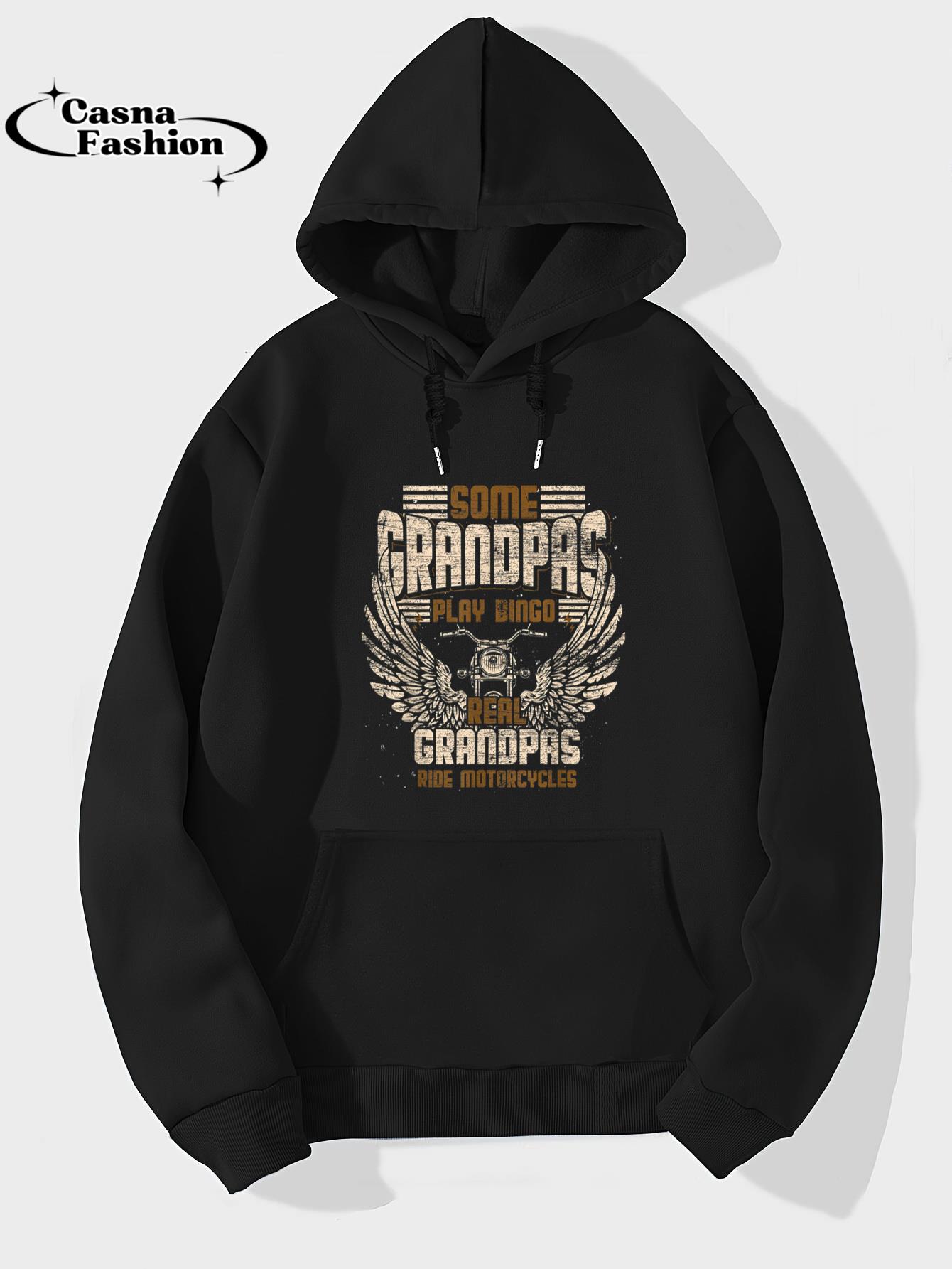 casnafashion_Hoodie_Some Grandpas Play Bingo Real Grandpas Ride Motorcycle Biker T-Shirt_hoodie_black hoodie