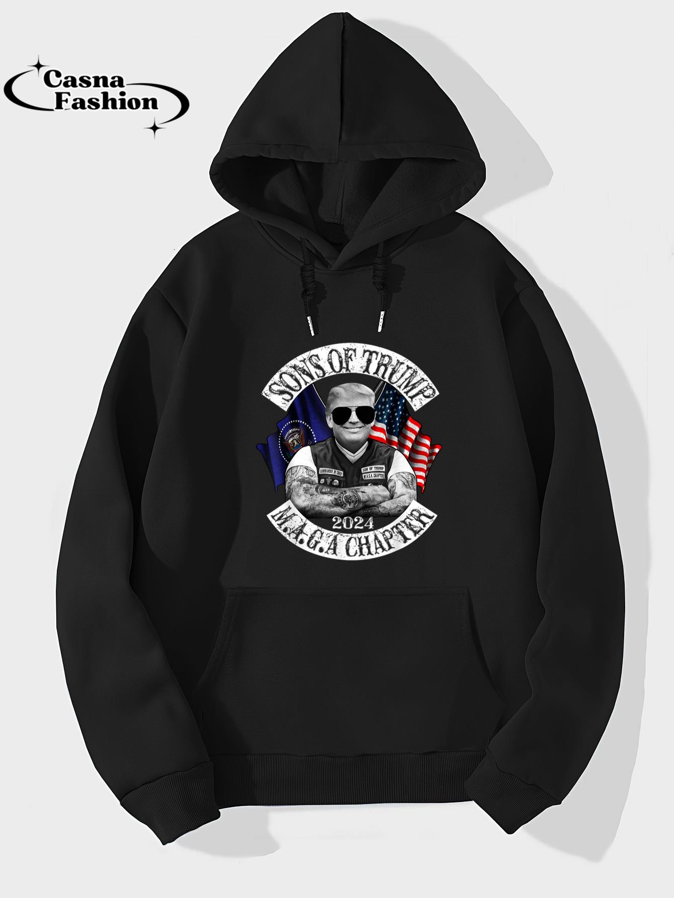 casnafashion_Hoodie_Sons Of Trump Maga Chapter 2024 Biker For Trump T-Shirt_hoodie_black hoodie