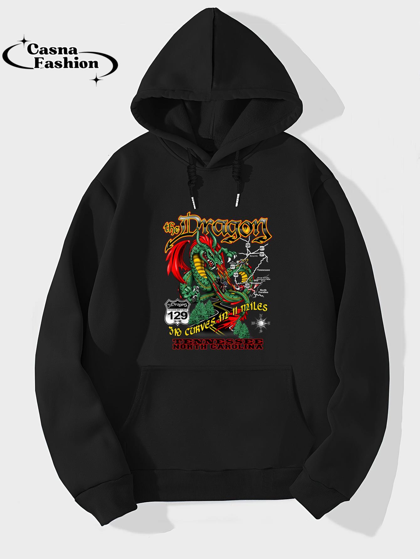 casnafashion_Hoodie_The Dragon 129 Tennessee North Carolina 318 Curves 11 Miles T-Shirt_hoodie_black hoodie