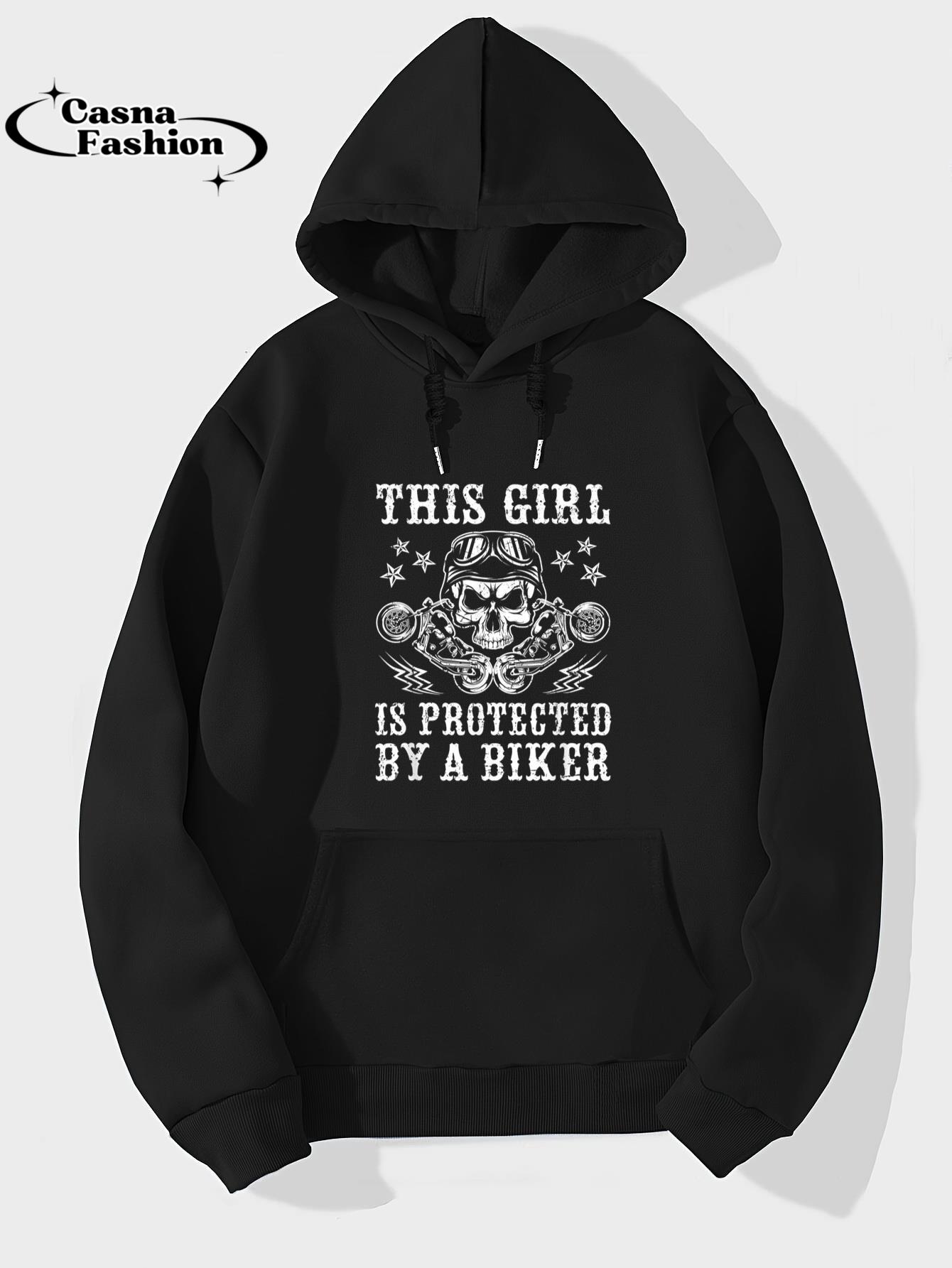 casnafashion_Hoodie_This Girl Is Protected By A Biker T-Shirt_hoodie_black hoodie