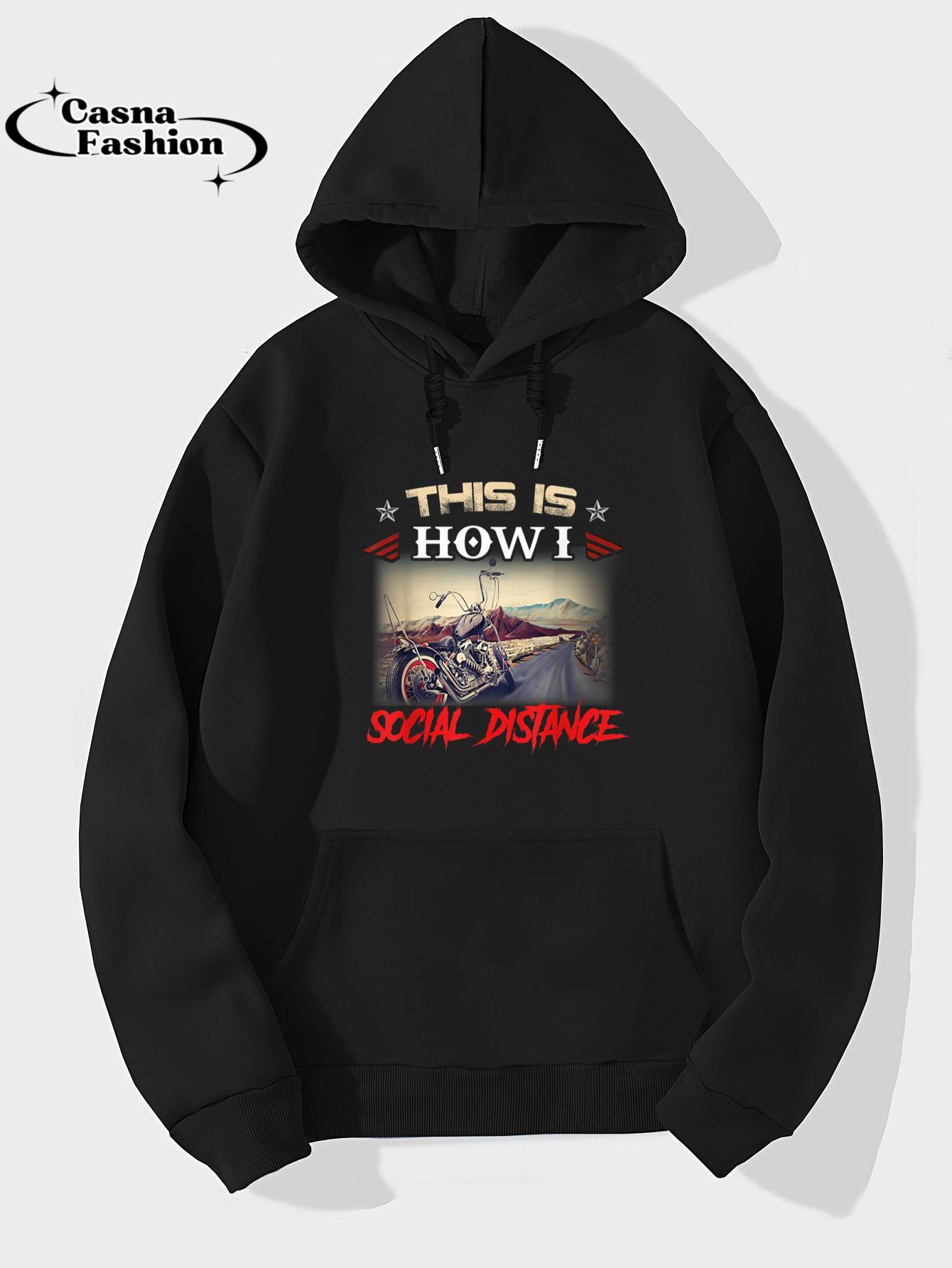 casnafashion_Hoodie_This Is How I Social Distance Funny Motorcycle Biker Quotes T-Shirt_hoodie_black hoodie