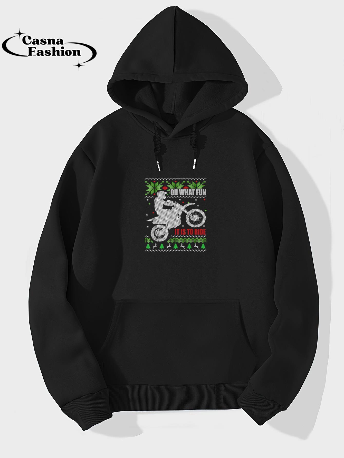 casnafashion_Hoodie_Ugly Christmas Sweater Dirt Bike Motorcycle Motocross Biker Pullover Hoodie_hoodie_black hoodie