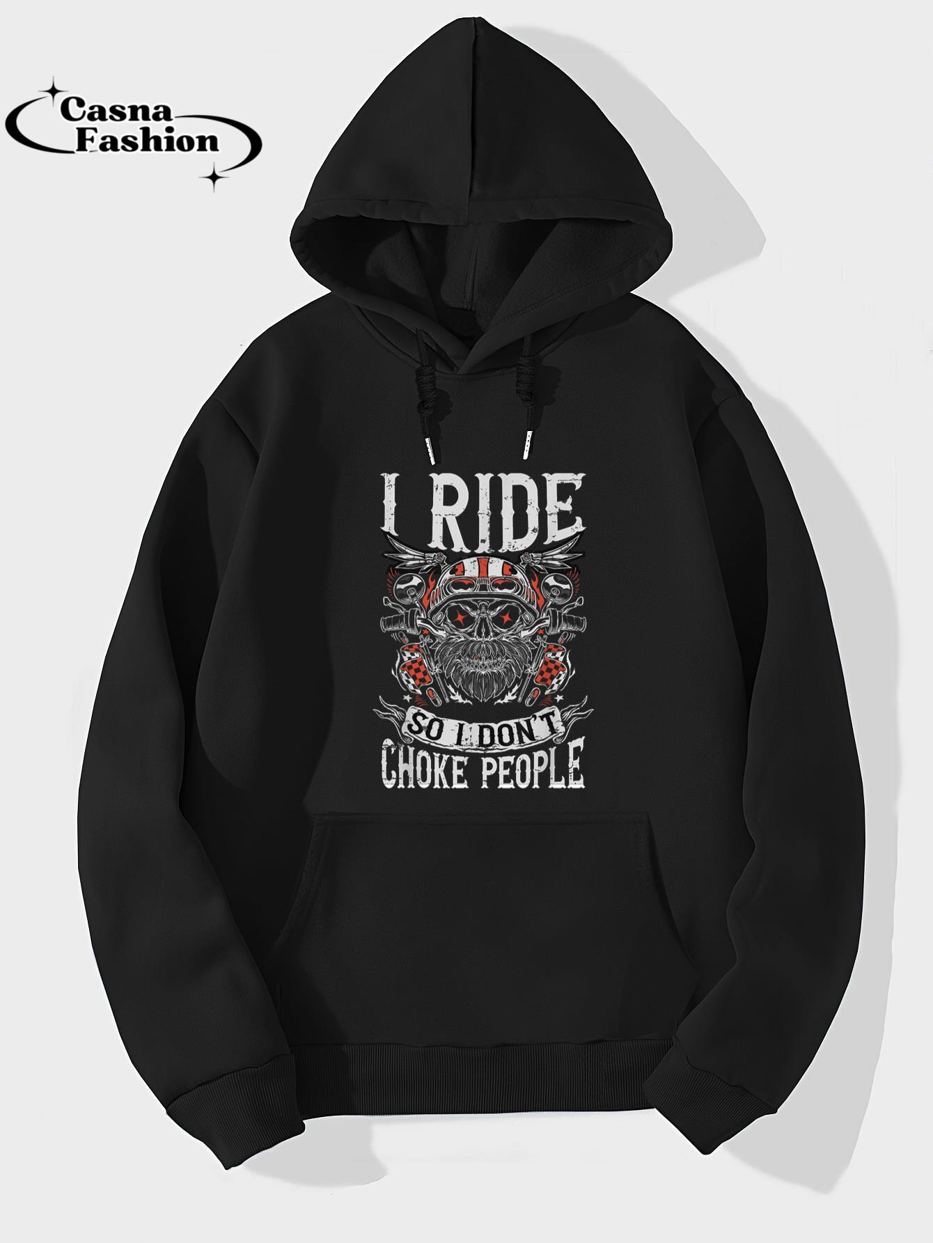 casnafashion_Hoodie_Vintage Motorcycle Biker I Ride So I Don't Choke Skull T-Shirt_hoodie_black hoodie