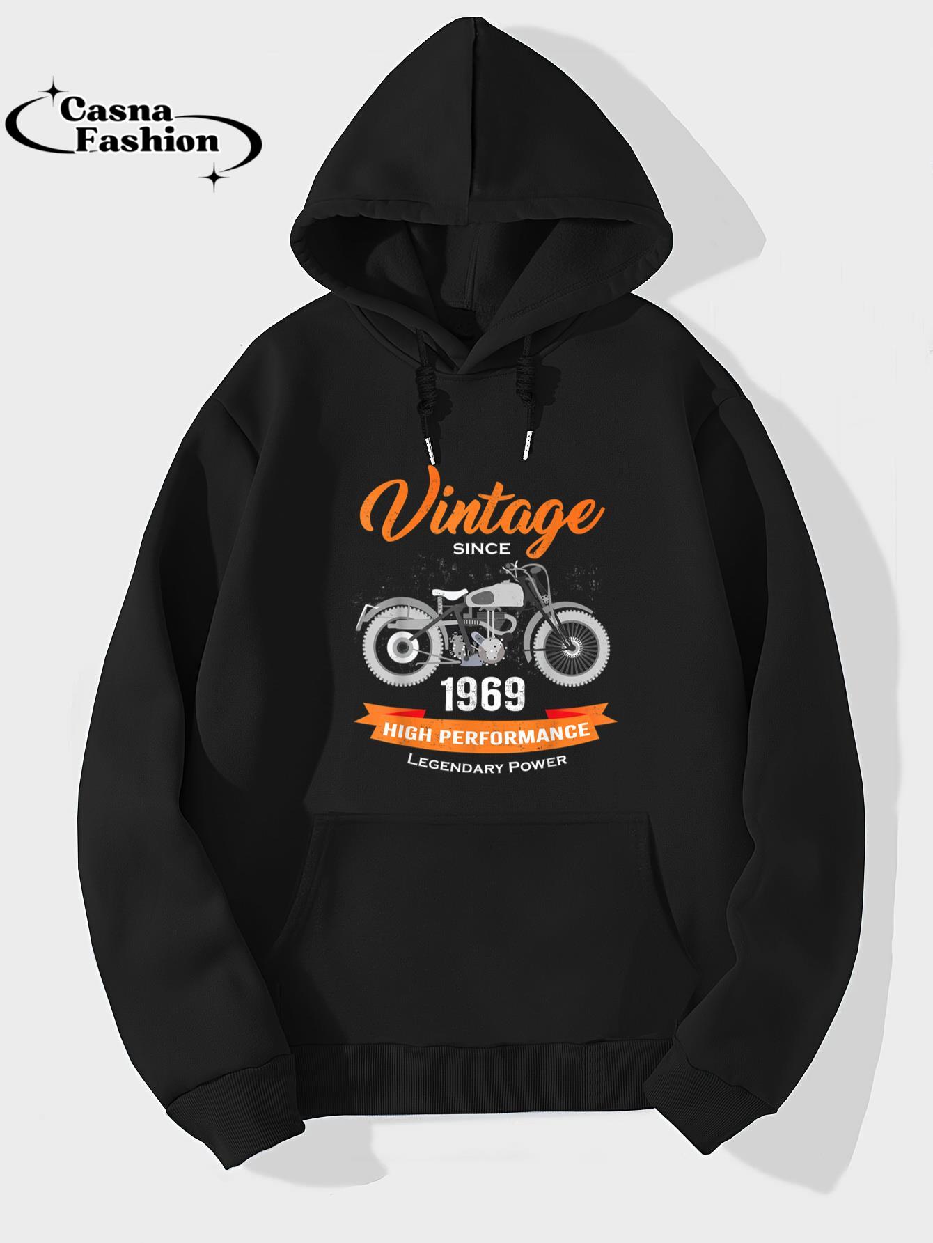 casnafashion_Hoodie_Vintage Since 1969 50th Birthday Motorcycle Biker T-Shirt_hoodie_black hoodie