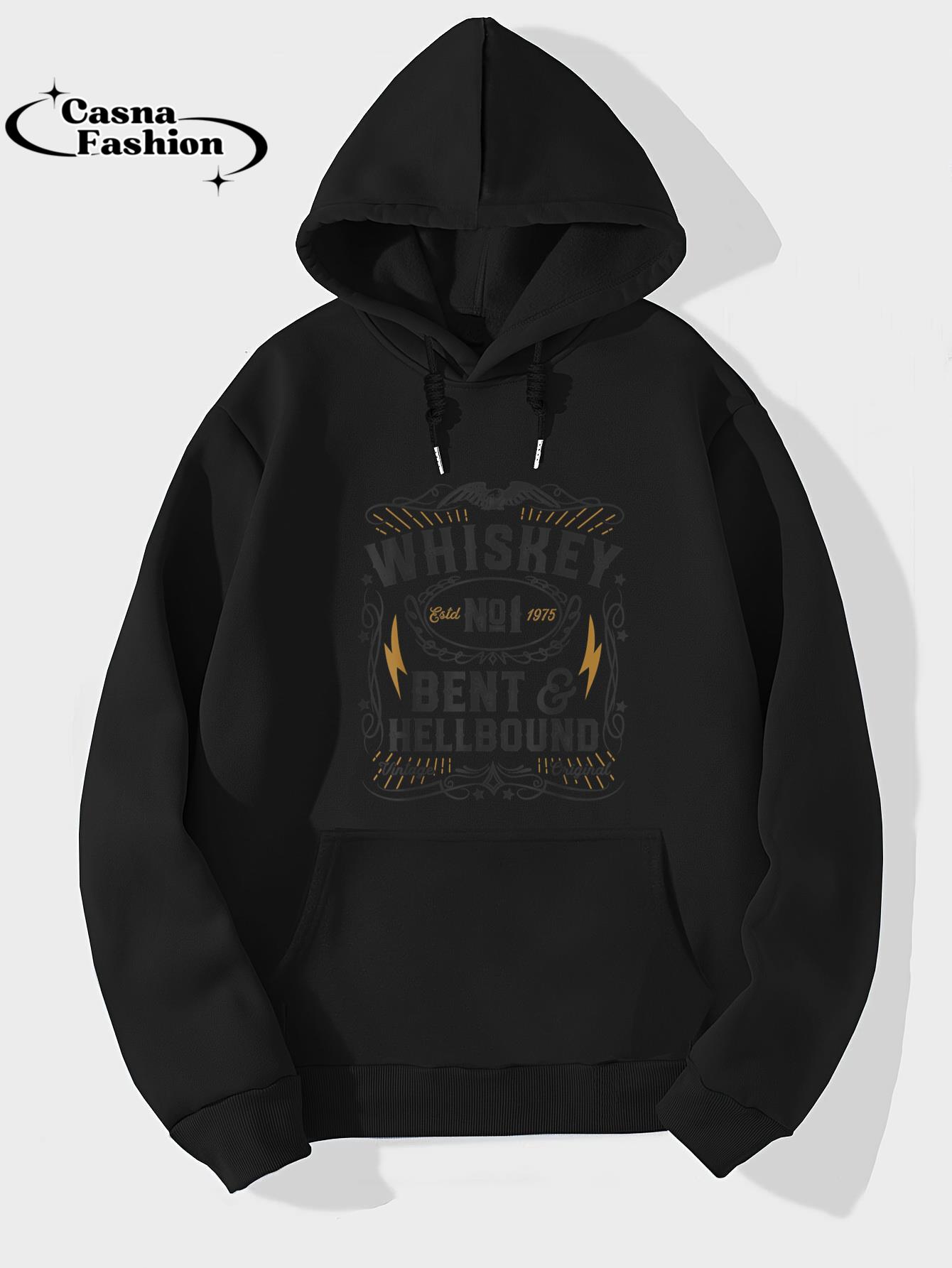 casnafashion_Hoodie_Whiskey Bent And Hellbound Country Music Biker Bourbon Gift T-Shirt_hoodie_black hoodie