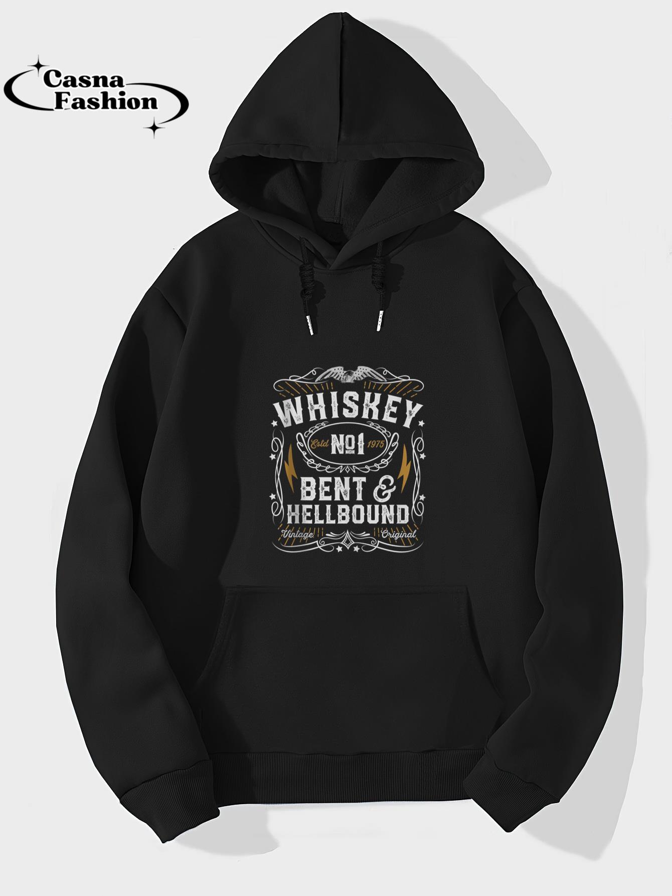 casnafashion_Hoodie_Whiskey Bent And Hellbound Country Music Biker Bourbon Gift Tank Top_hoodie_black hoodie