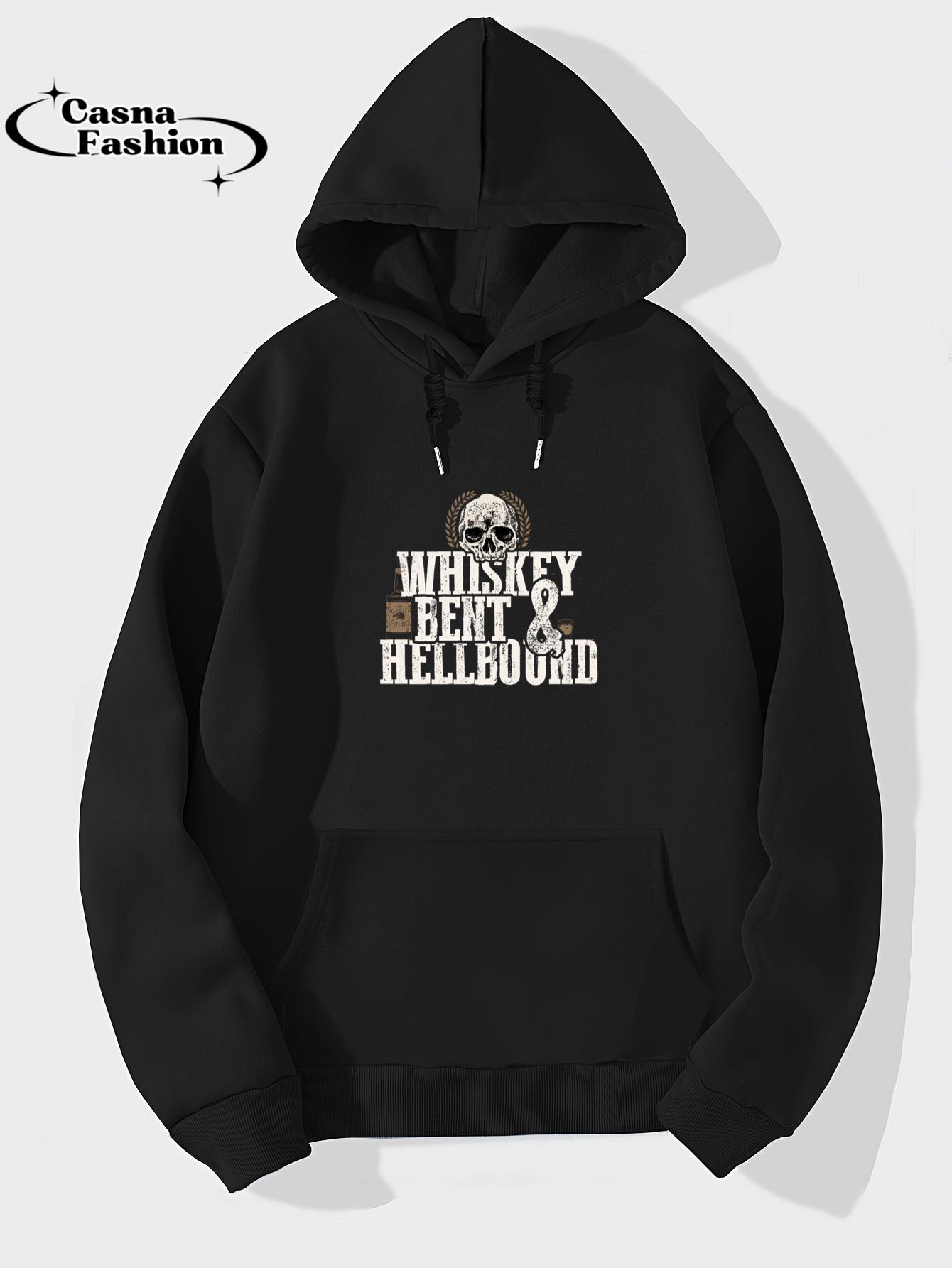 casnafashion_Hoodie_Whiskey Bent And Hellbound Hoodie Distressed Biker Style_hoodie_black hoodie