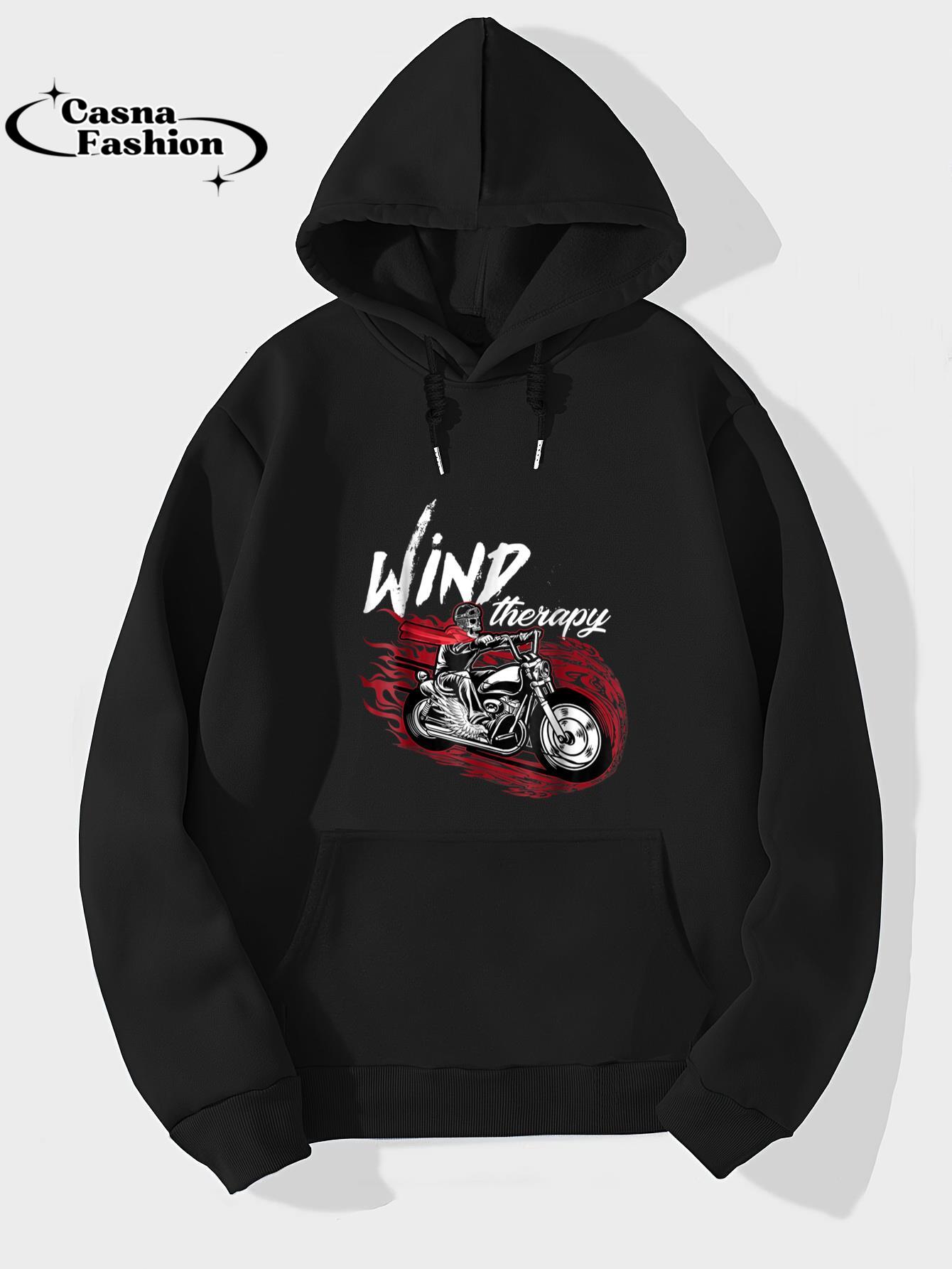 casnafashion_Hoodie_Wind Therapy T-Shirt Motorbike Motorcycle Men Women Gift Tee_hoodie_black hoodie