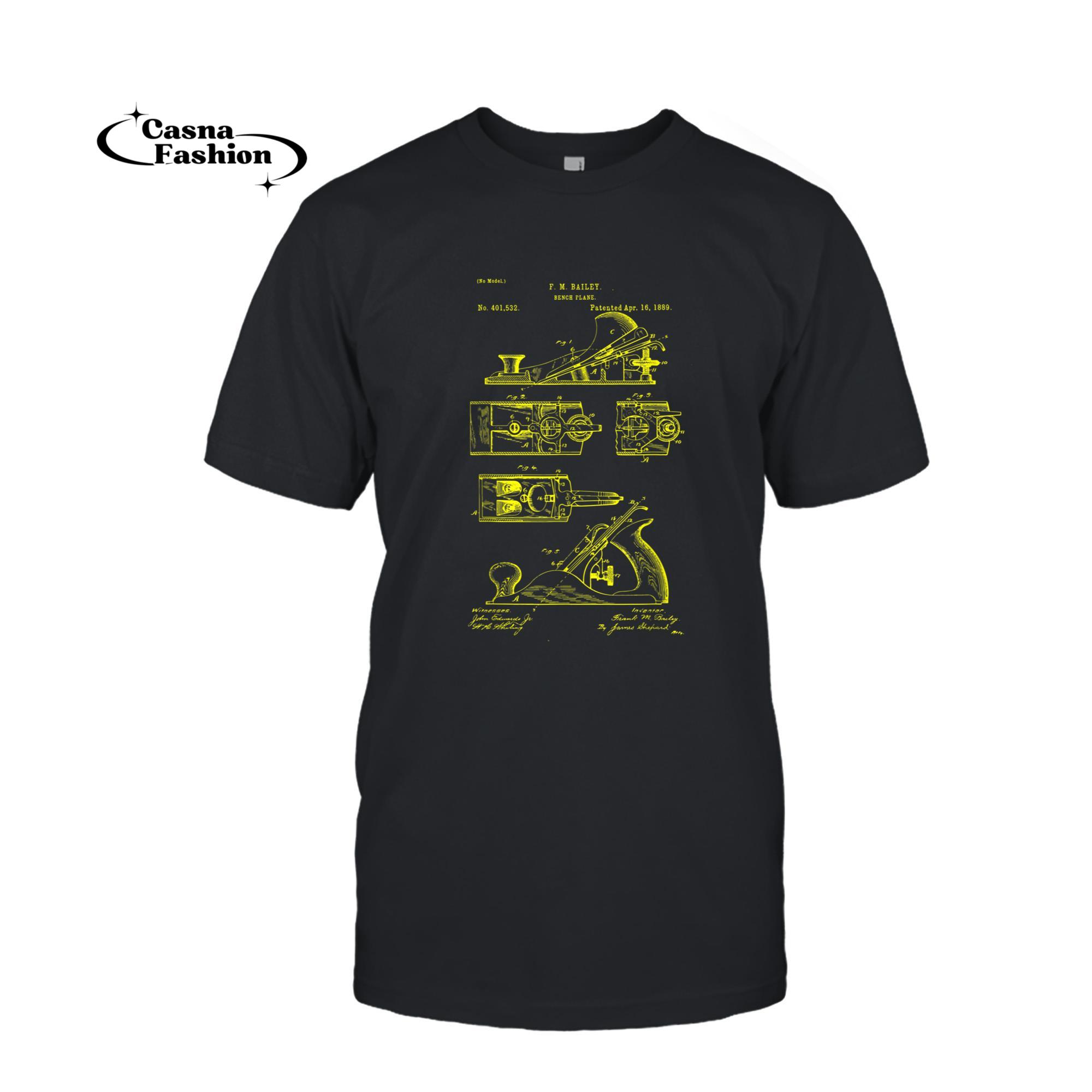 casnafashion_T-shirt_Bench Plane Carpenter Carpentry Woodworking Handyman gift T-Shirt_T-shirt_Black