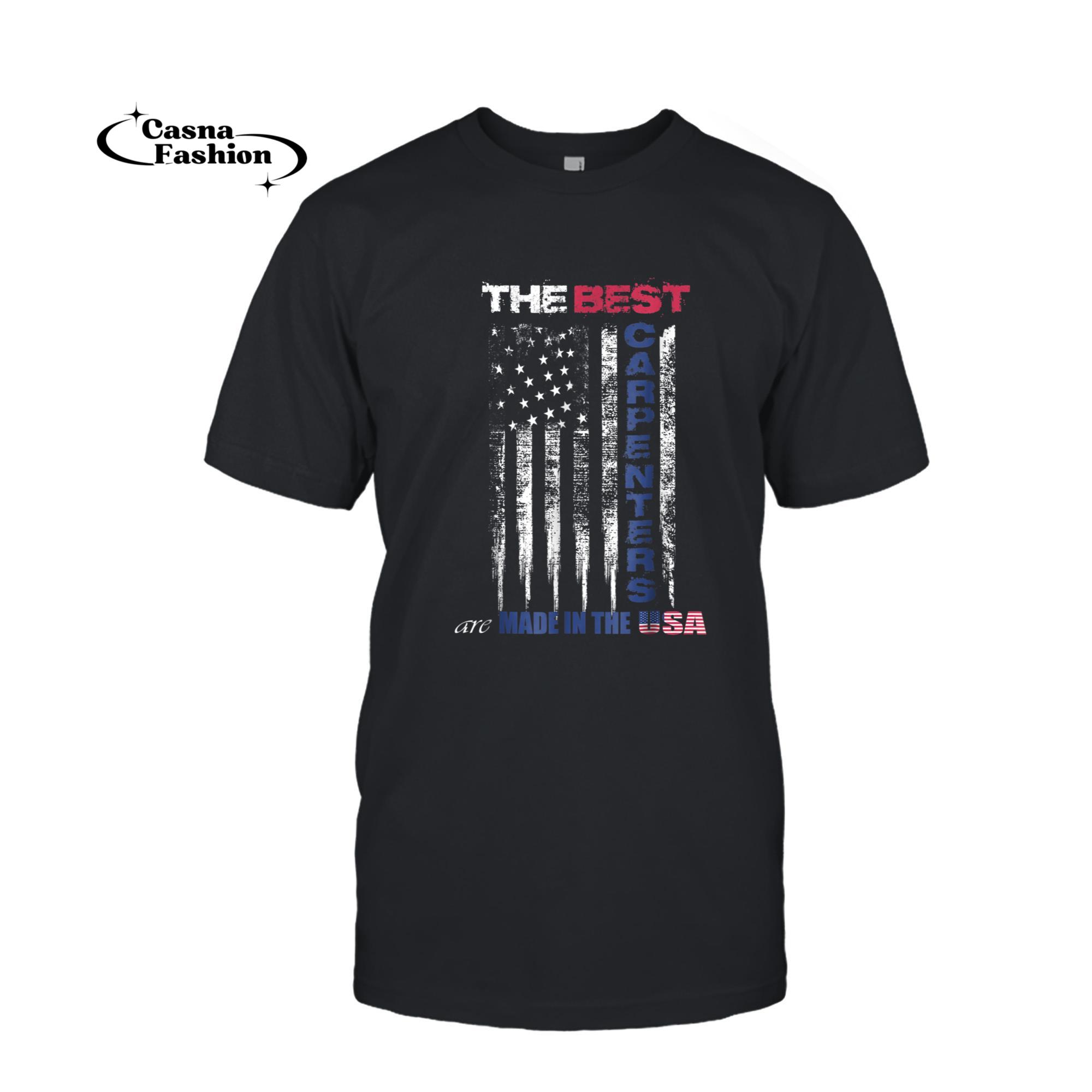 casnafashion_T-shirt_Best Carpenters are Made in the USA American Flag T-shirt_T-shirt_Black