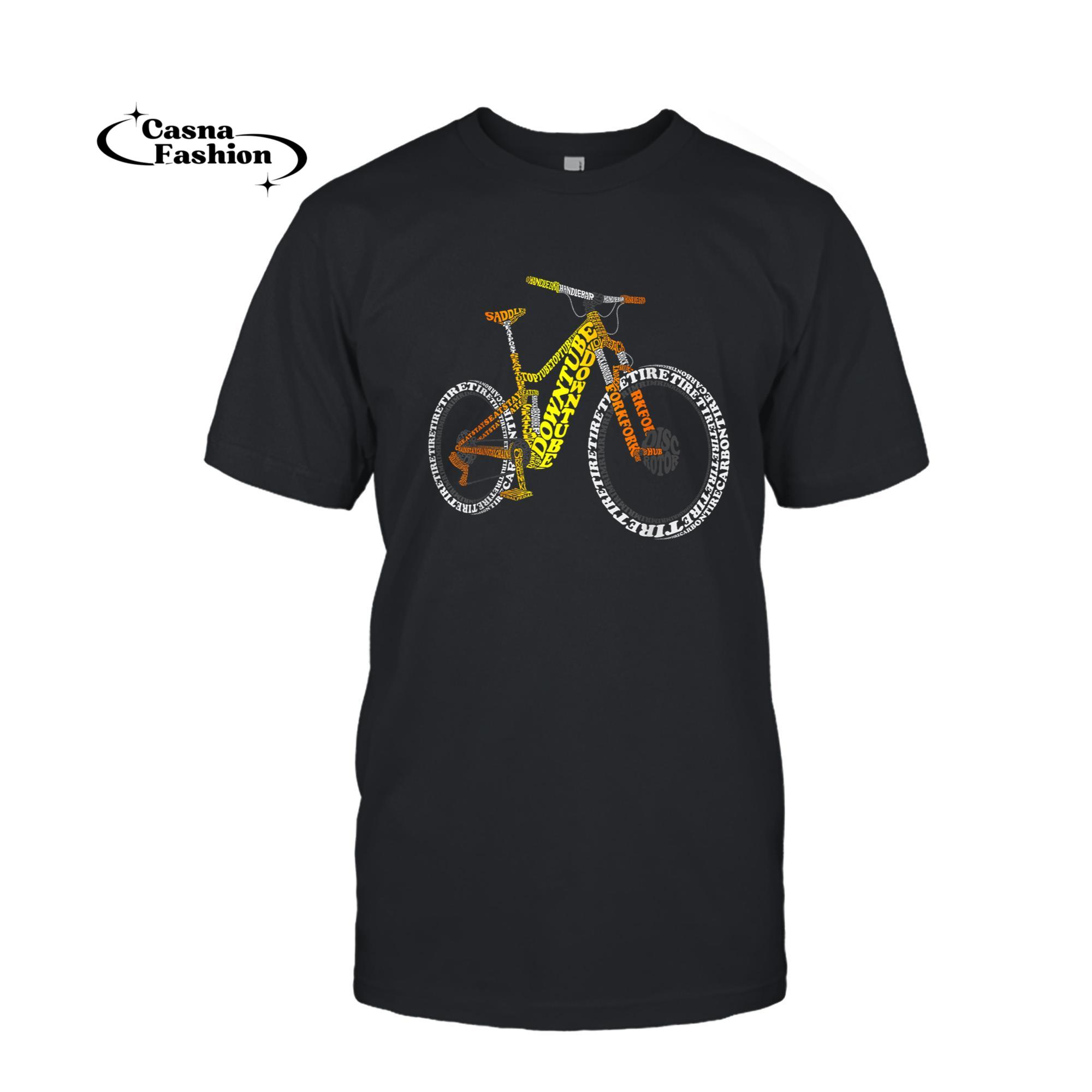 casnafashion_T-shirt_Bicycle Anatomy Mountain Bike MTB Parts Funny Biker Rider T-Shirt_T-shirt_Black