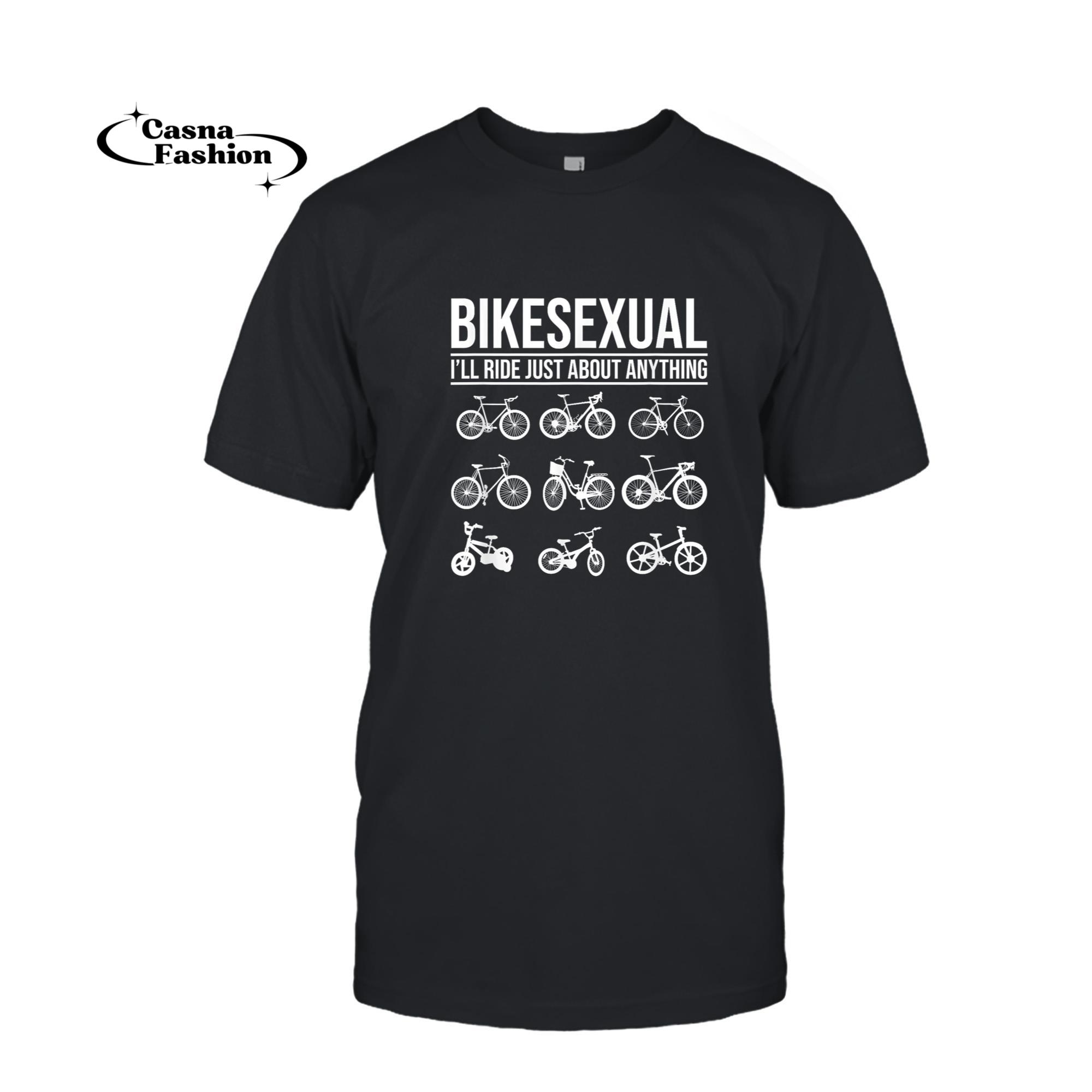 casnafashion_T-shirt_Bicycle Bike Lover Funny Cycling Biker Cyclist Bikesexual T-Shirt_T-shirt_Black