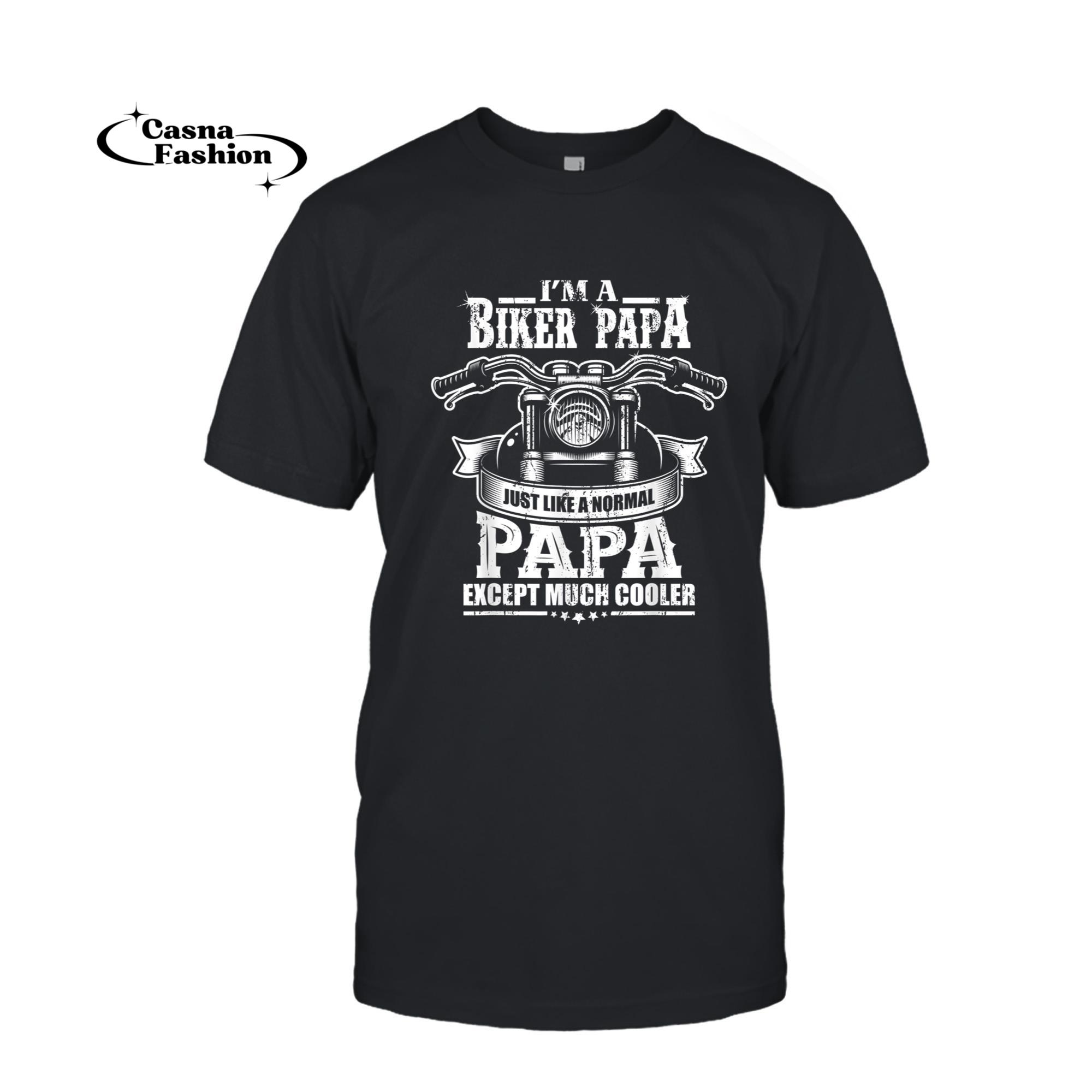 casnafashion_T-shirt_Bike Grandpa Motorcycle Rider Retirement Gift Papa Biker T-Shirt_T-shirt_Black