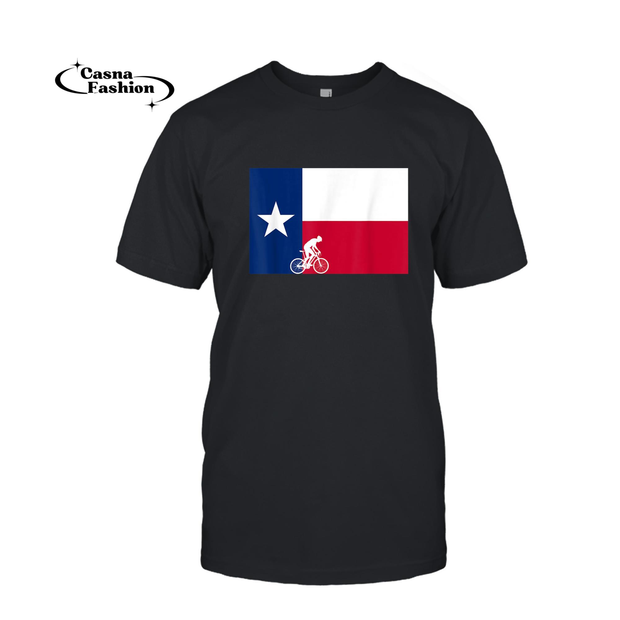 casnafashion_T-shirt_Bike Texas Pride Cycling State Biker T-Shirt_T-shirt_Black