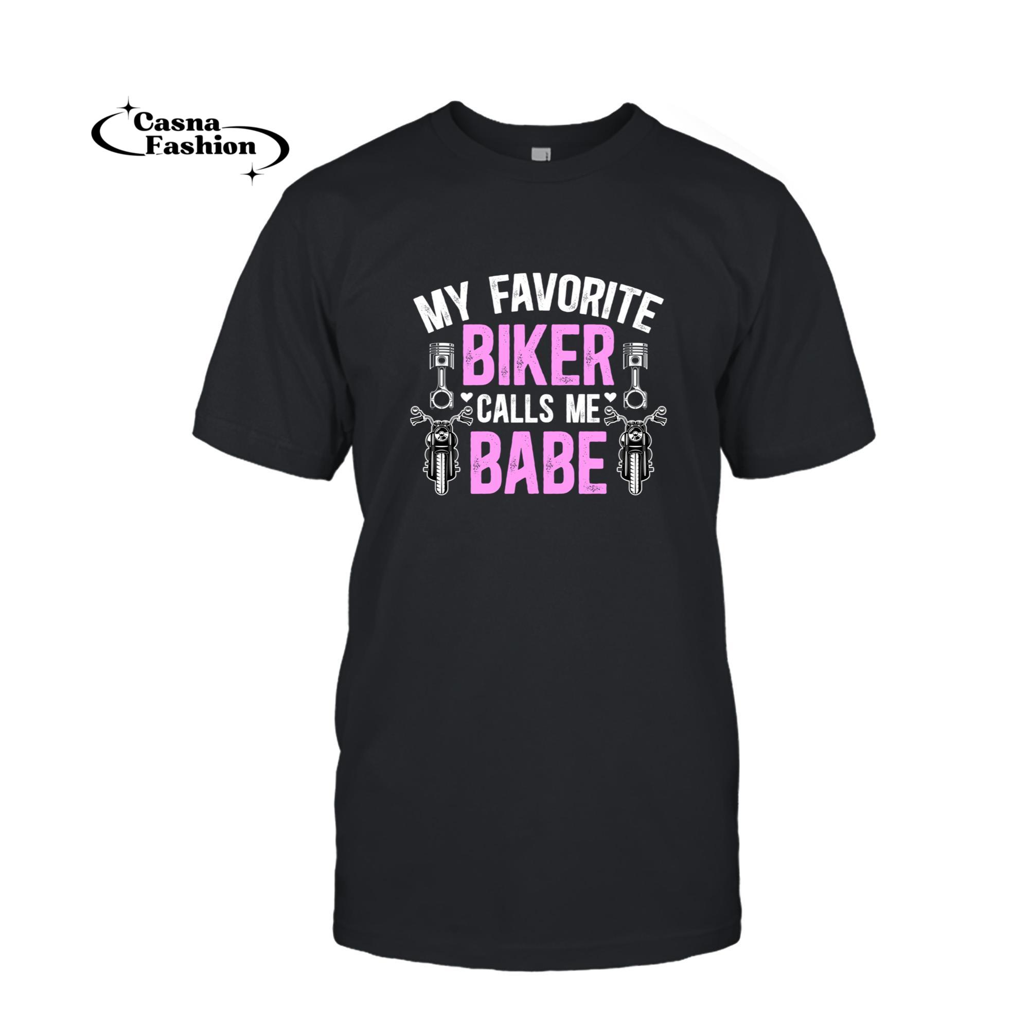 casnafashion_T-shirt_Biker Babe Biker Wife Of A Biker Wife Motorcycle Wife Pullover Hoodie_T-shirt_Black