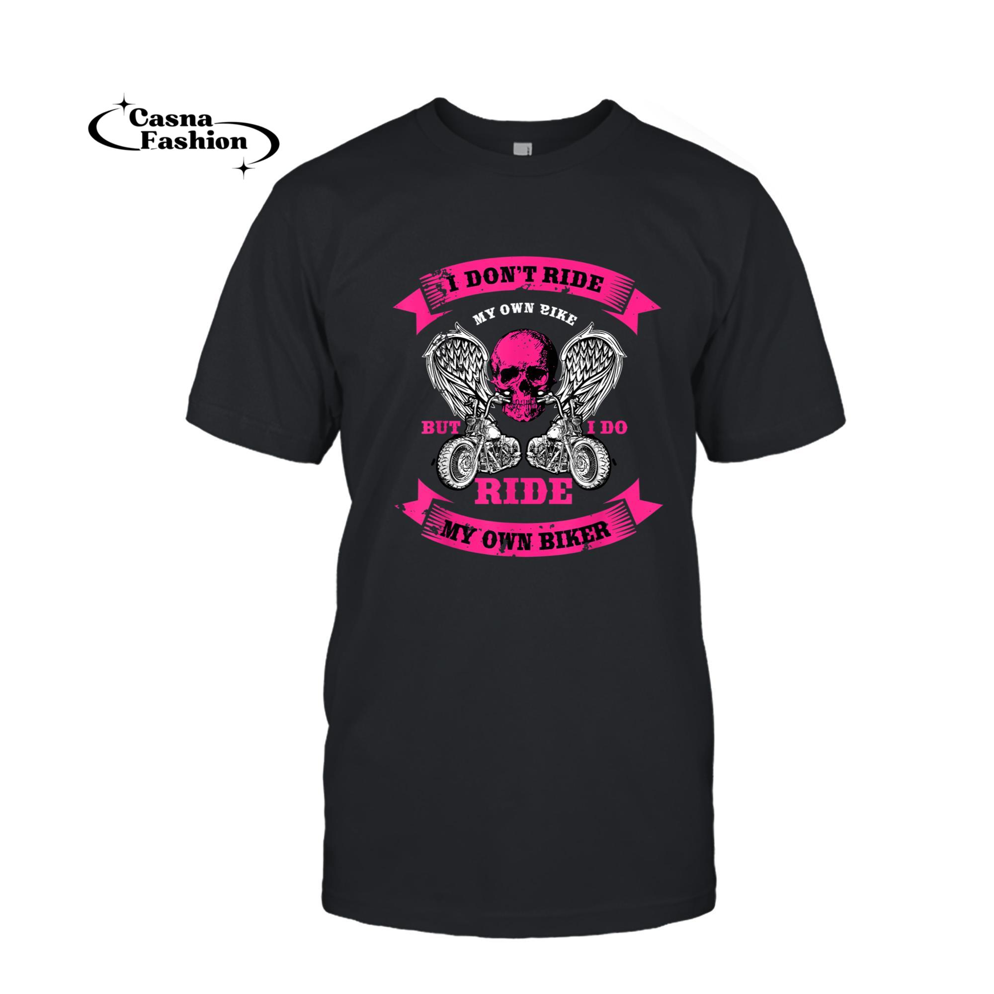 casnafashion_T-shirt_Biker Gear Motorcycle Gifts Biker Chick I Ride My Biker T-Shirt_T-shirt_Black