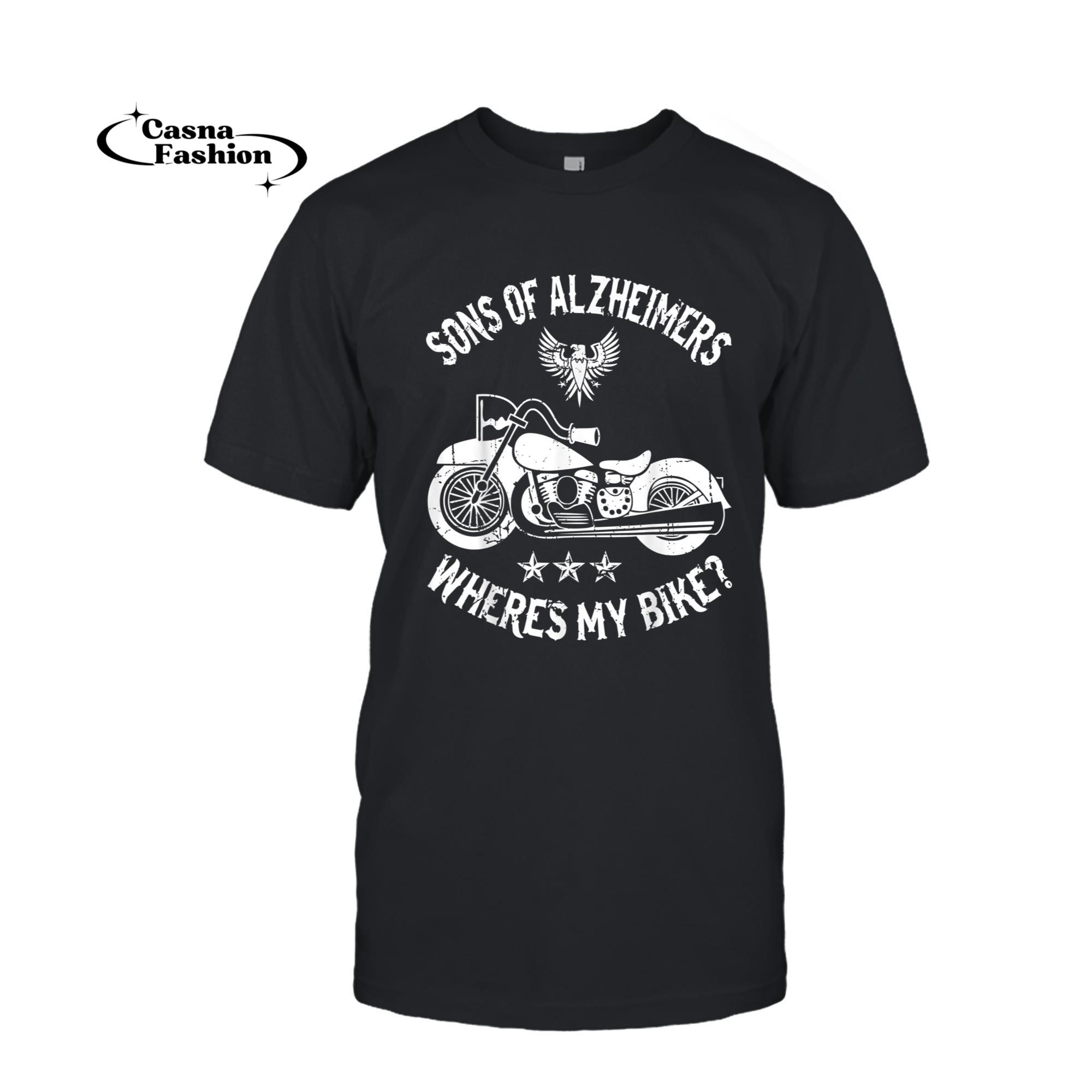 casnafashion_T-shirt_Biker Sons Alzheimers Wheres My Bike Distressed T-Shirt_T-shirt_Black