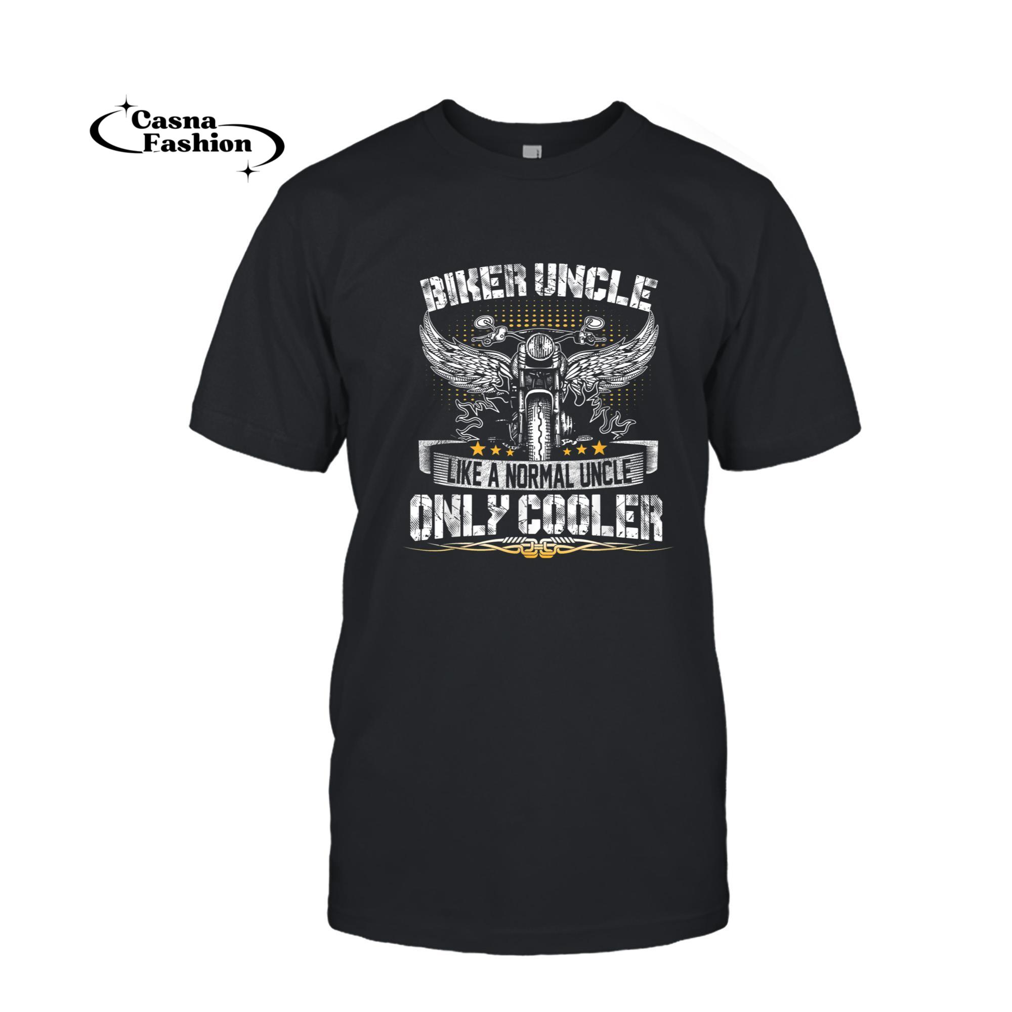 casnafashion_T-shirt_Biker Uncle Motorcycle Father's Day T-Shirt for Fathers T-Shirt_T-shirt_Black