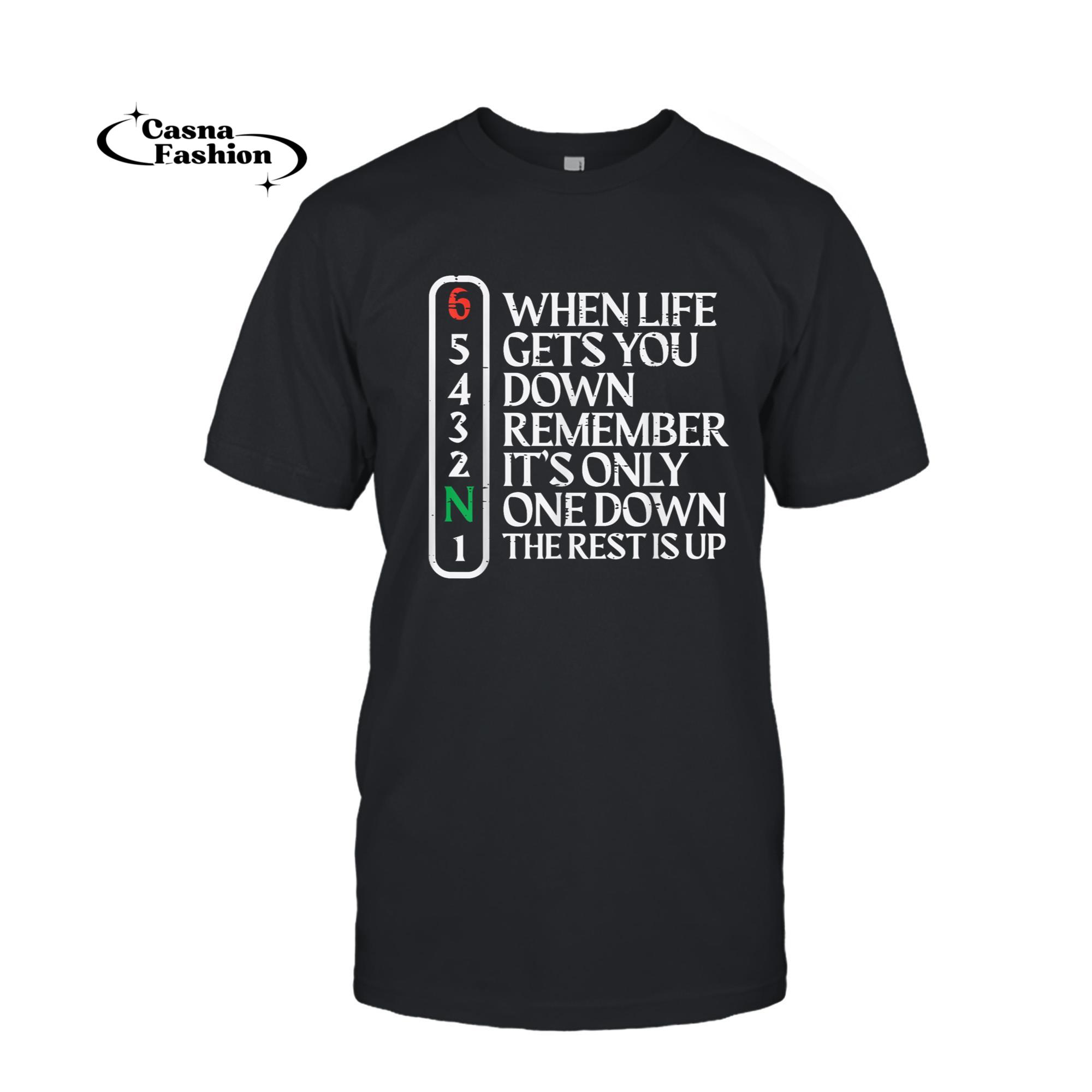 casnafashion_T-shirt_Biker When Life Gets You Down Motorcycle Gear Men Women Kids T-Shirt_T-shirt_Black